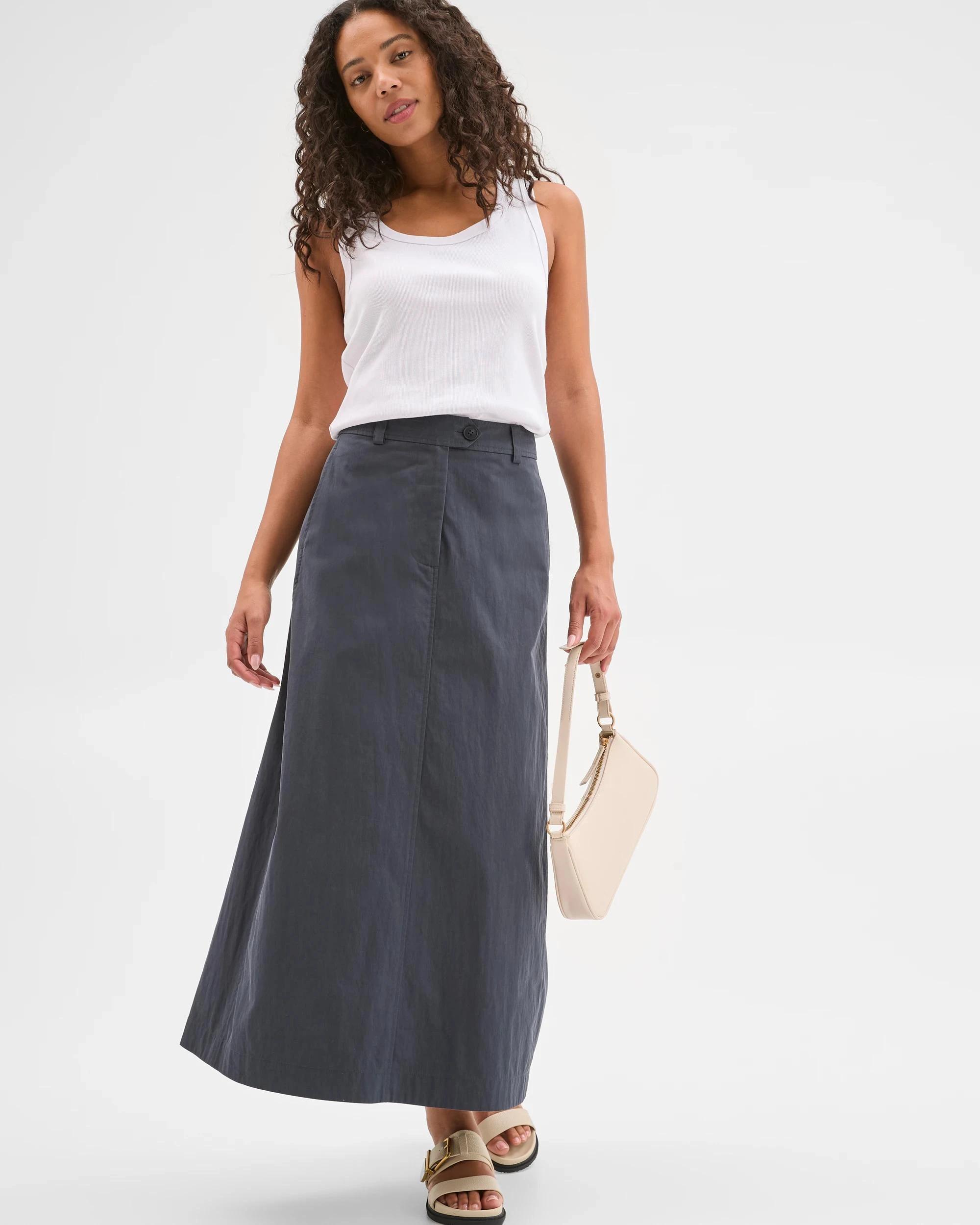 2 Target Australian Cotton Blend A-Line Maxi Skirt GRAPHITE, 2 of 6