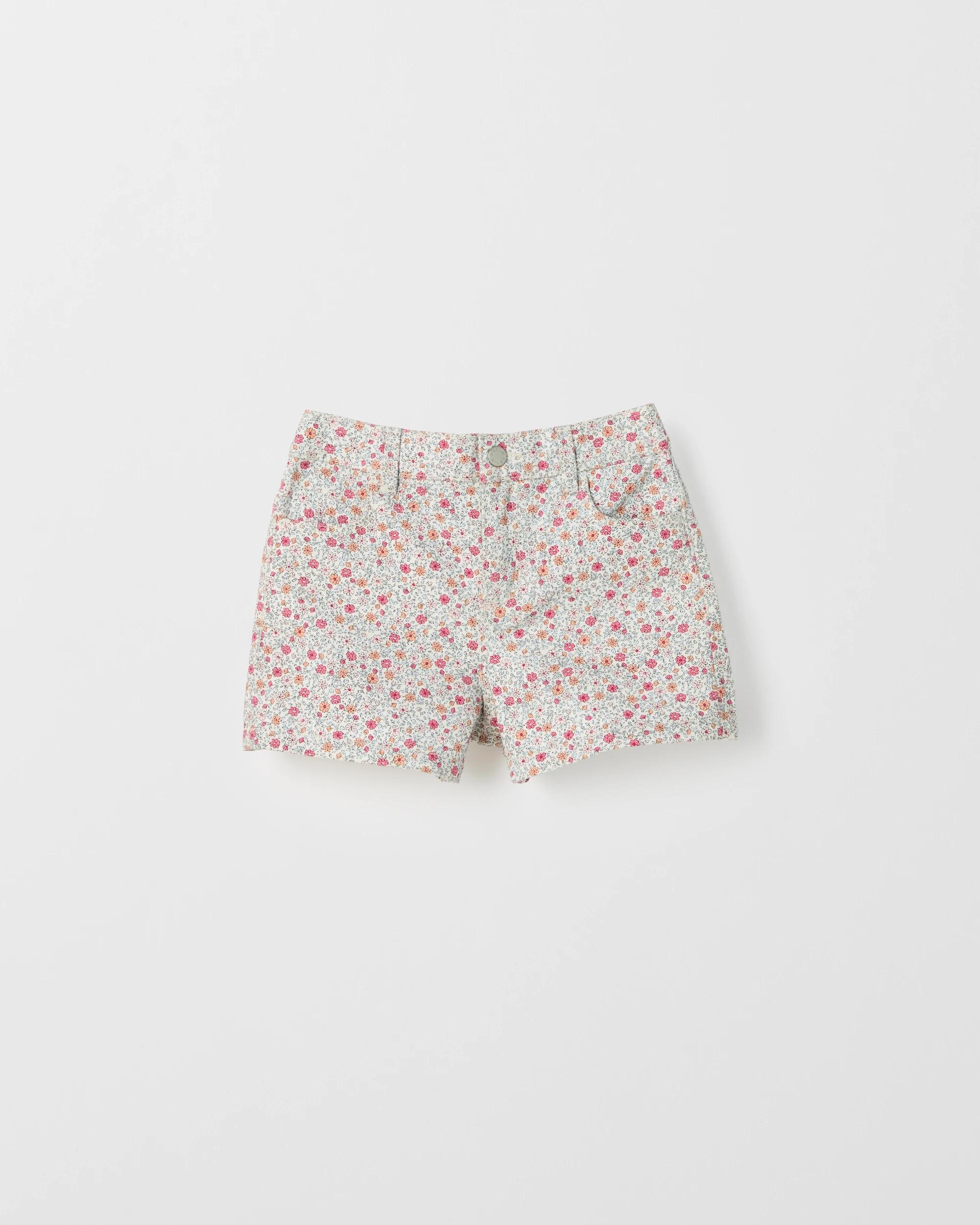 1 Target Denim All Over Print Denim Shorts YELLOW BASE/PINK DISTY, 1 of 2