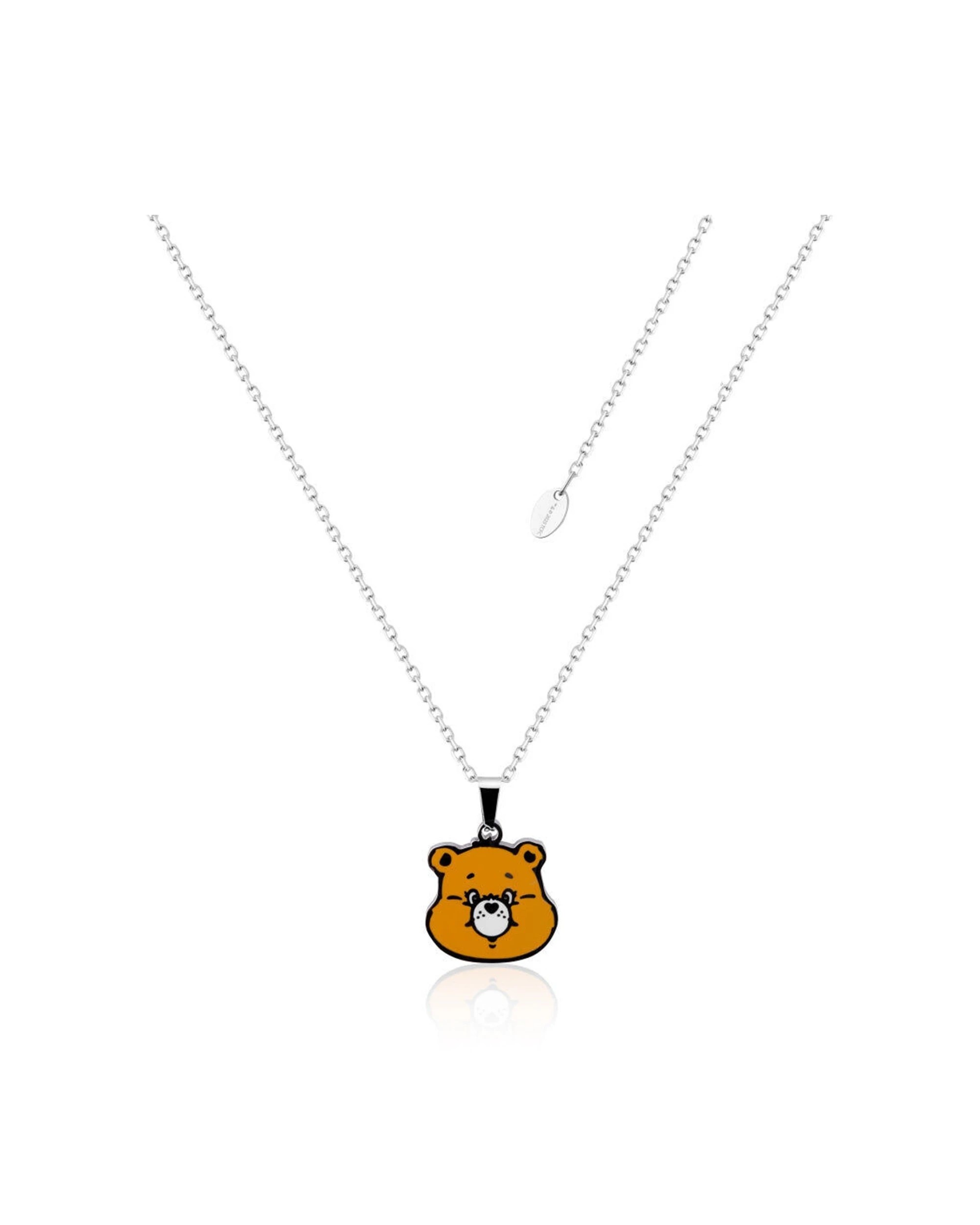 1 Care Bears ECC Good Luck Bear Enamel Necklace Stainless Steel - Orange, 1 of 2