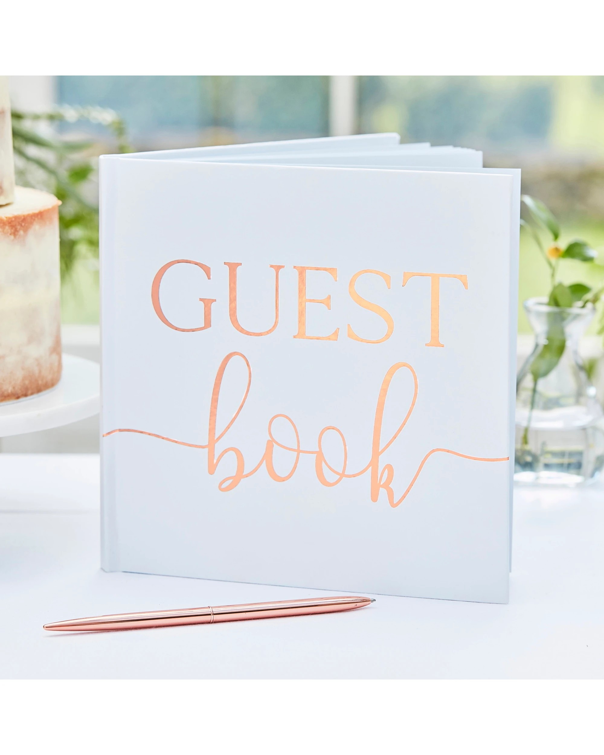 2 Ginger Ray Rose Gold Foil Wedding Guest Book - Gold, 2 of 4