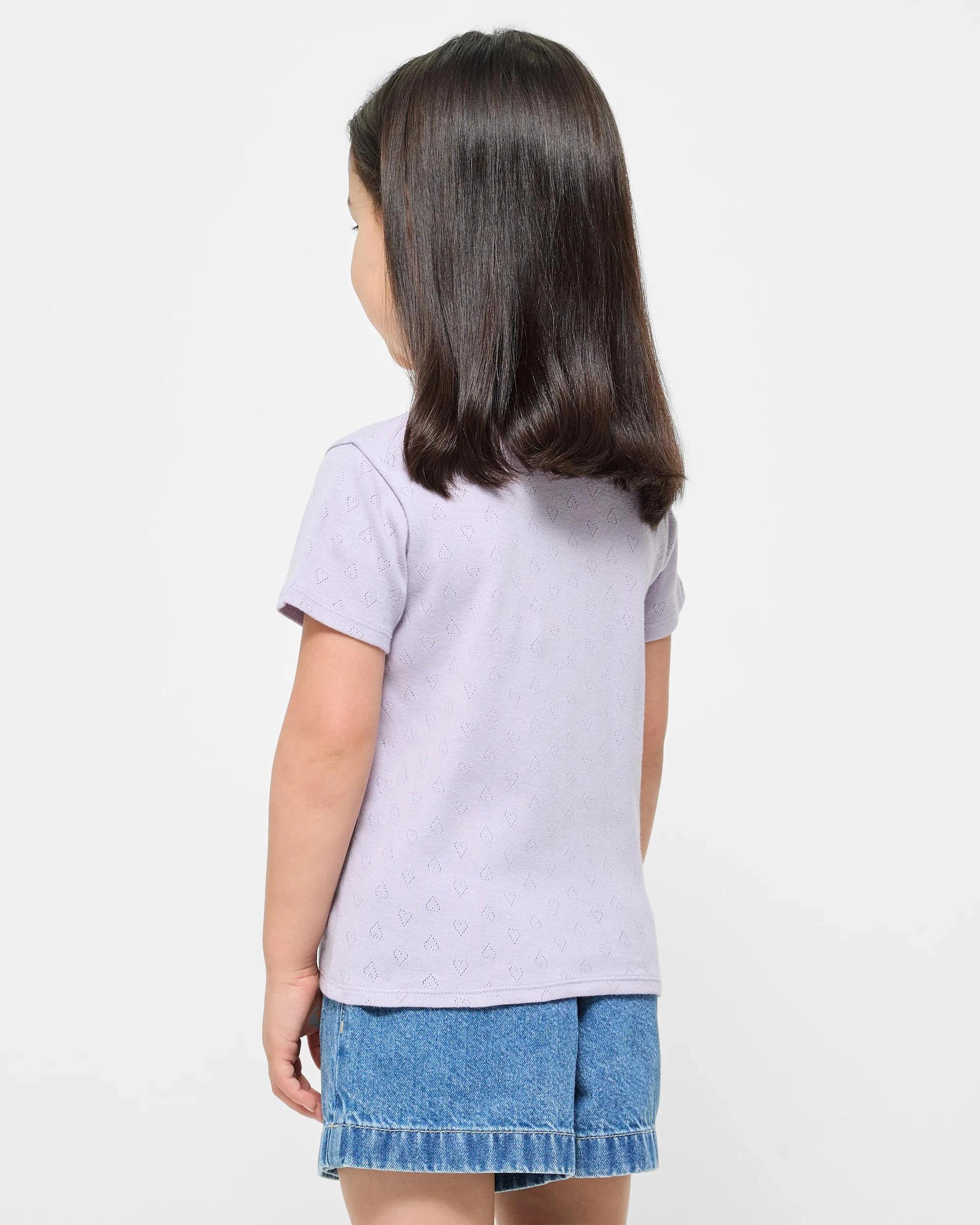 4 Target Australian Cotton Pointelle and Rib T-shirts 2 Pack PURPLE HEART/WHITE, 4 of 6