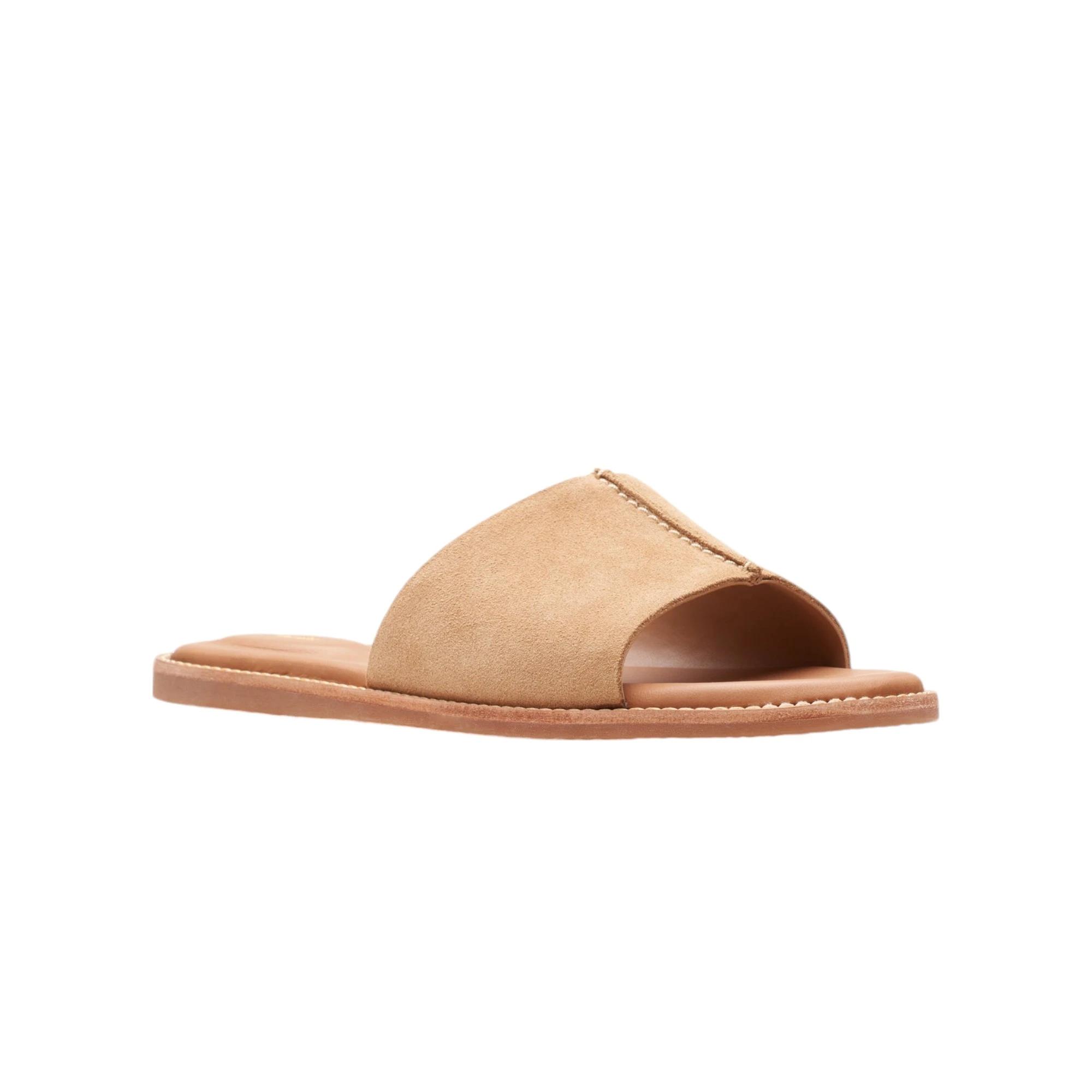 3 Clarks Womens Karsea Mule Slides Light Suede Sandals Slip On Shoes TAN, 3 of 7