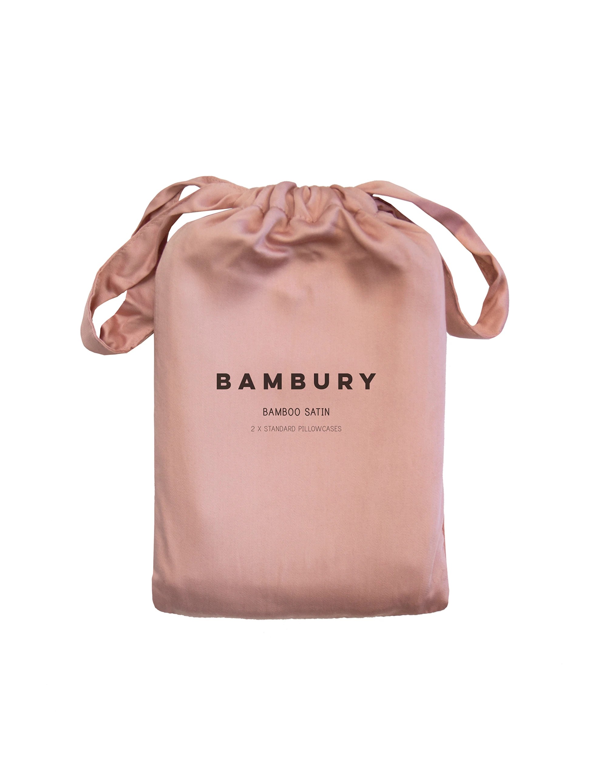 2 Bambury Bamboo Soft Satin Pillowcases Pack of Two Rose - Pink, 2 of 2