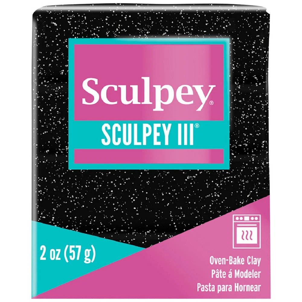 1 Sculpey III Modelling Clay Black Glitter 57g, 1 of 3
