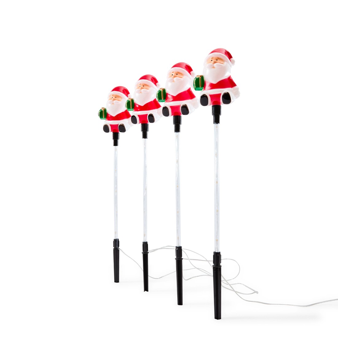 3 4 Pack Solar Powered LED Light Up Multifunction Santa Stakes, 3 of 8