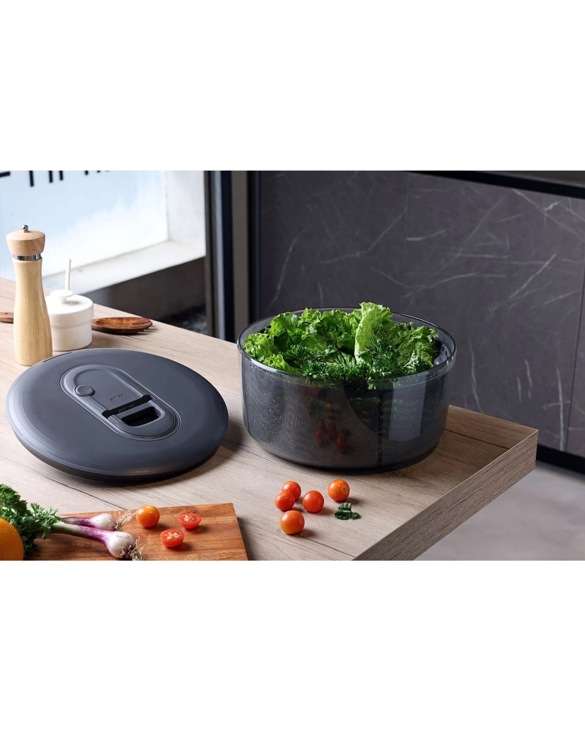 8 Zyliss Easy Spin Salad Spinner Large AquaVent Quick Dry Vegetable Salad Washer, 8 of 8