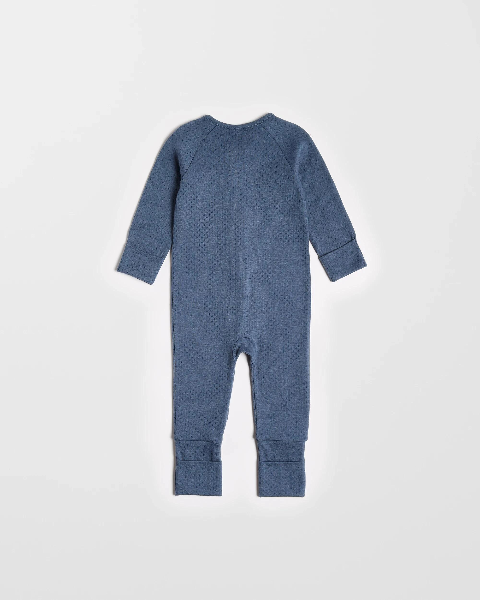 3 Target Organic Cotton Baby Pointelle Zip Coverall NAVY BLUE, 3 of 3
