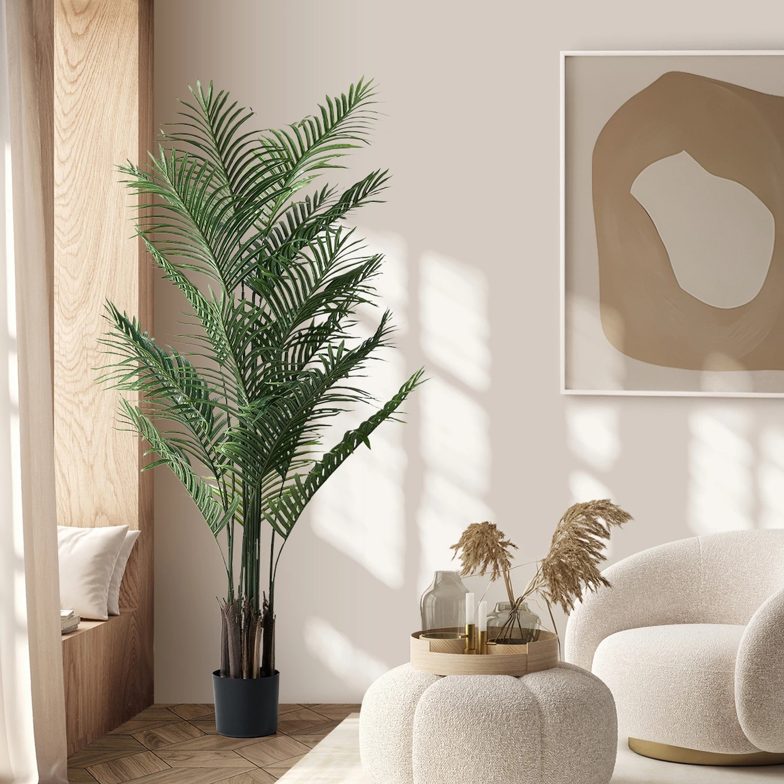 4 Livsip 180cm Artificial Palm Tree Lifelike Faux Potted Plant - Green, 4 of 10