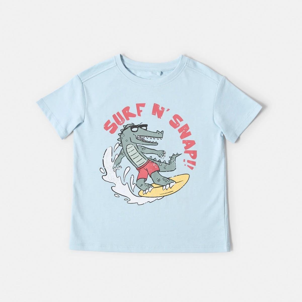 7 Chest Print T-shirt Blu Surf, 7 of 8