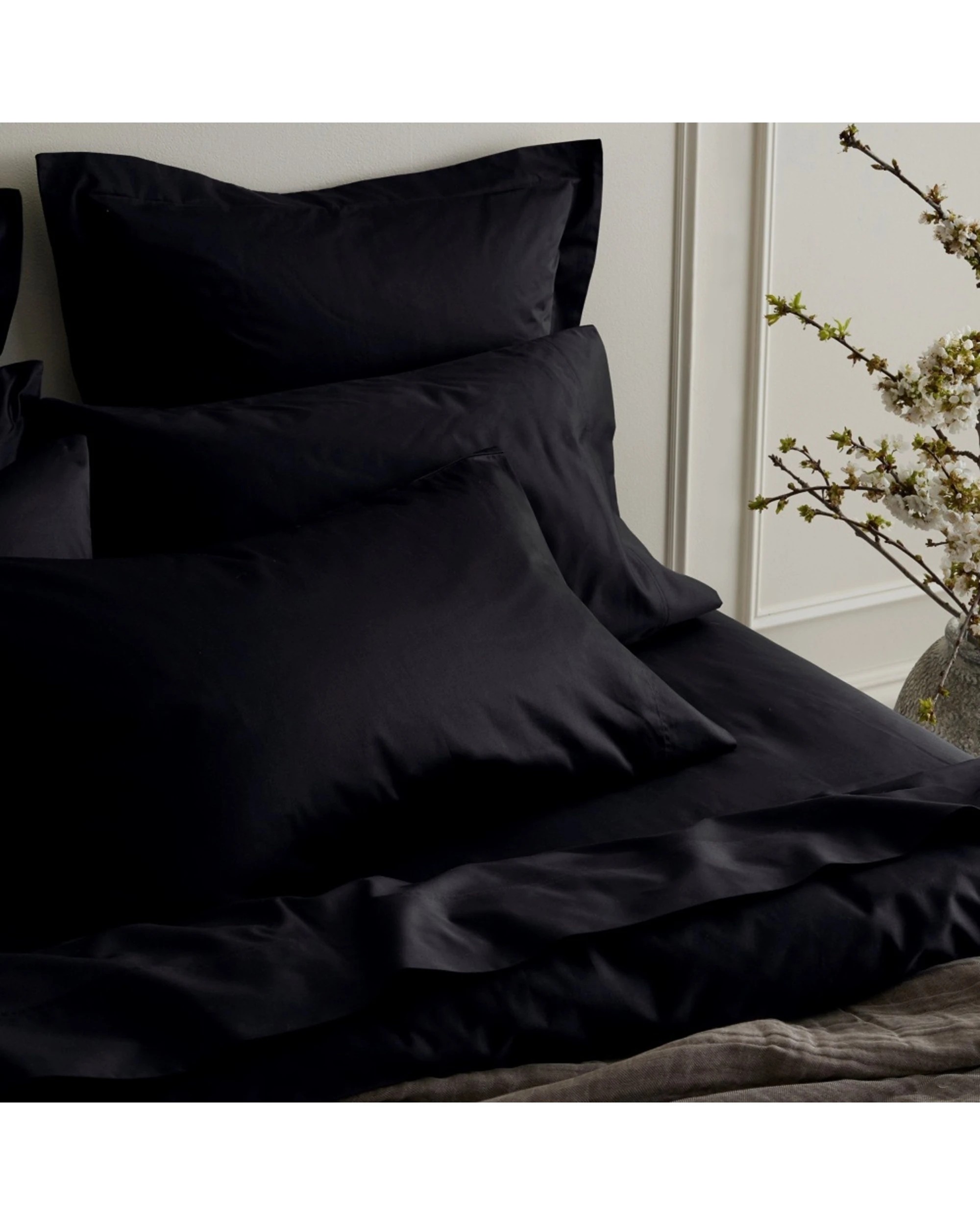 1 Bedding co 2pc Egyptian Cotton Pillow Case Set 1200TC Luxurious - King Bed - Black, 1 of 4