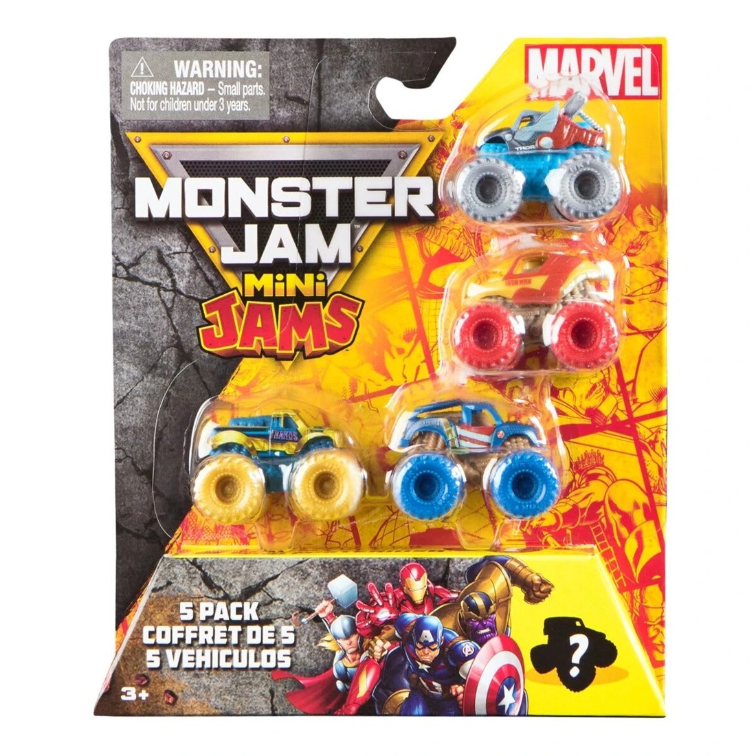1 5 Pack Marvel Monster Jam Mini Jams Vehicle, 1 of 8