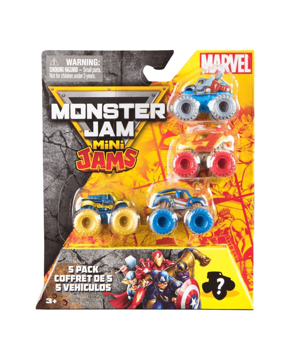 5 Pack Marvel Monster Jam Mini Jams Vehicle