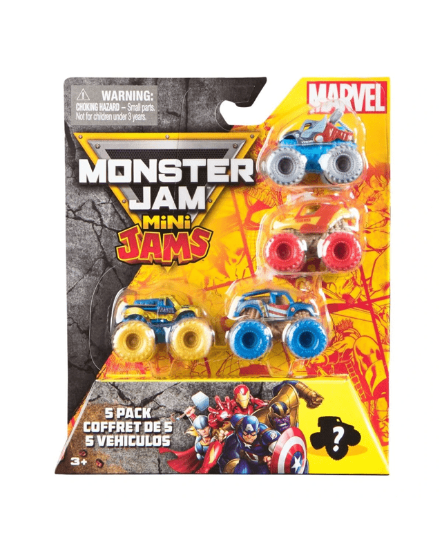 5 Pack Marvel Monster Jam Mini Jams Veh