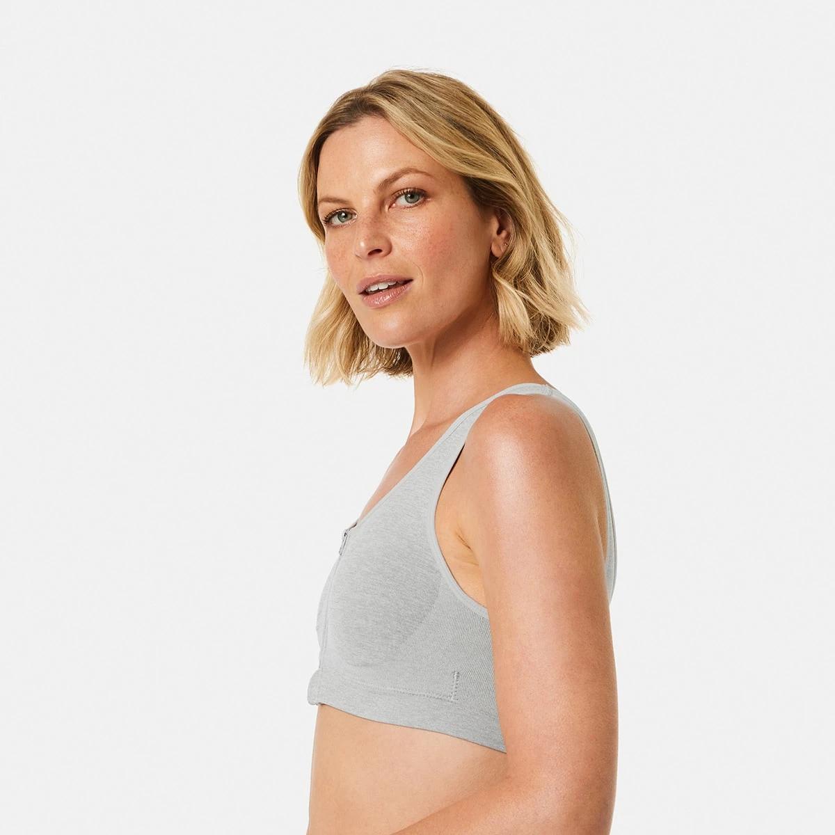 5 2 Pack Wirefree Post Surgery Crop WHITE, GREY MARLE, 5 of 8