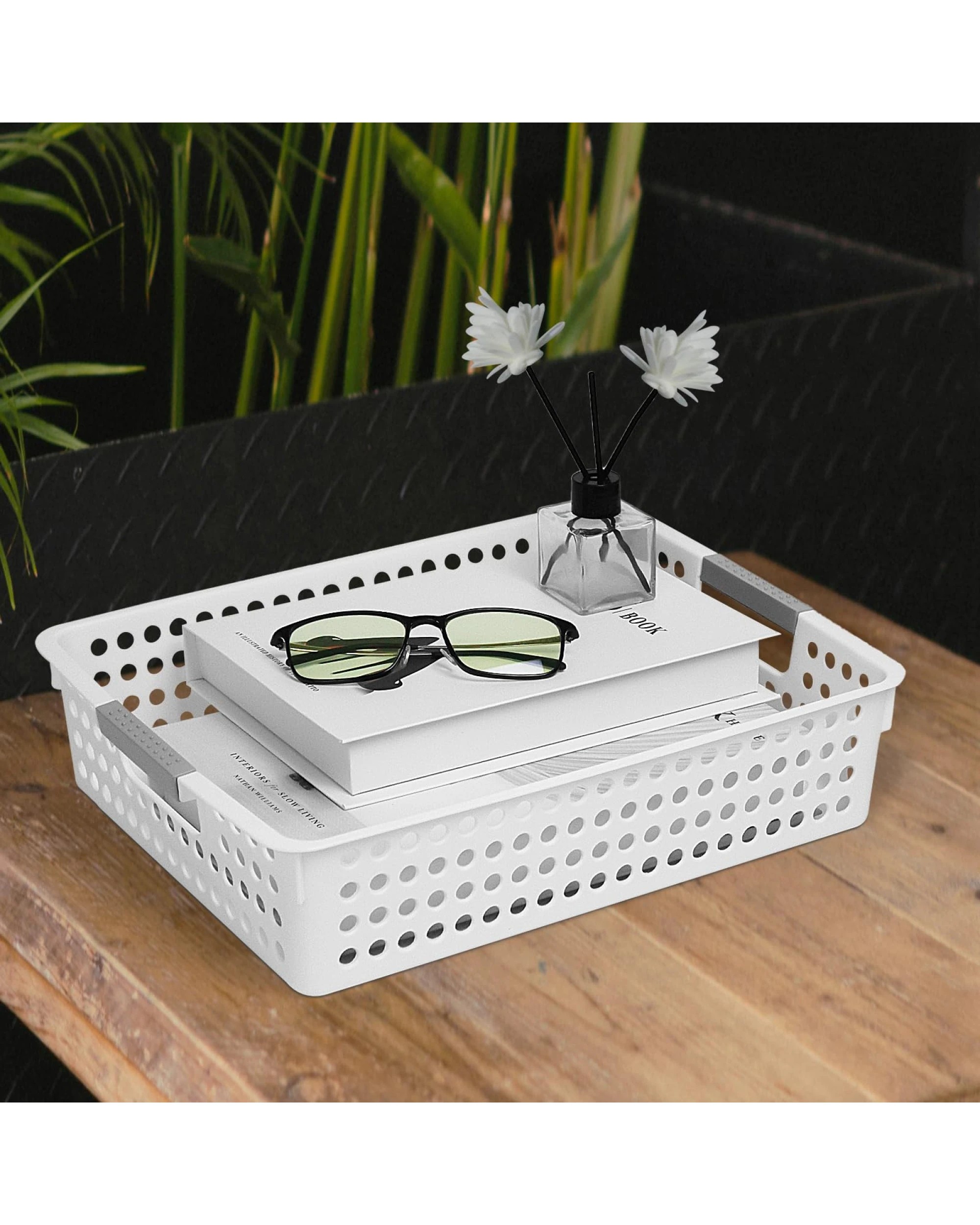 3 BR Home Premium Plastic Storage Basket with Grip Handles - 36 Pack, 3 of 4