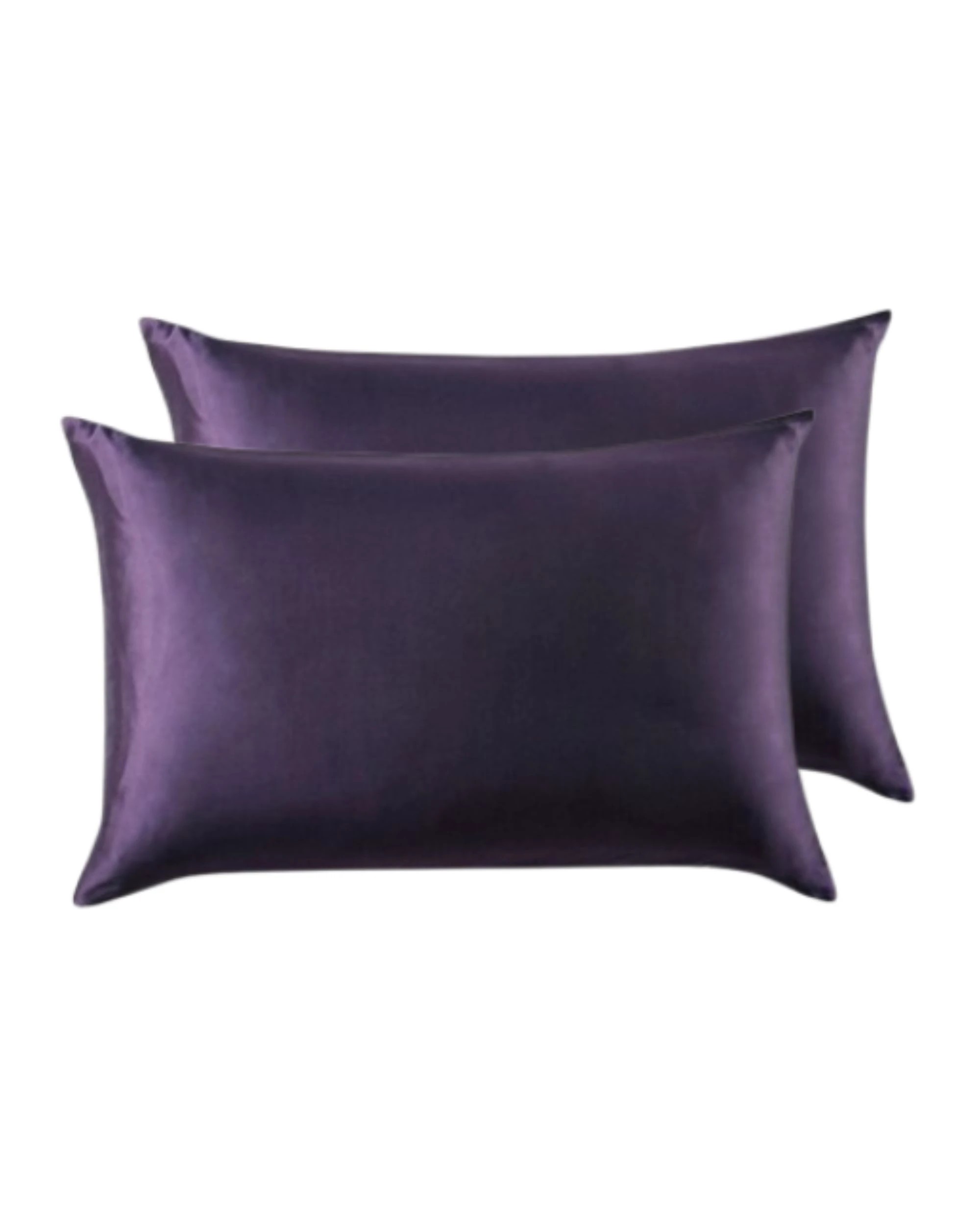 1 Gioia Casa 2-Pack Mulberry Silk Pillowcases Soft Hypoallergenic - Dark Purple, 1 of 3