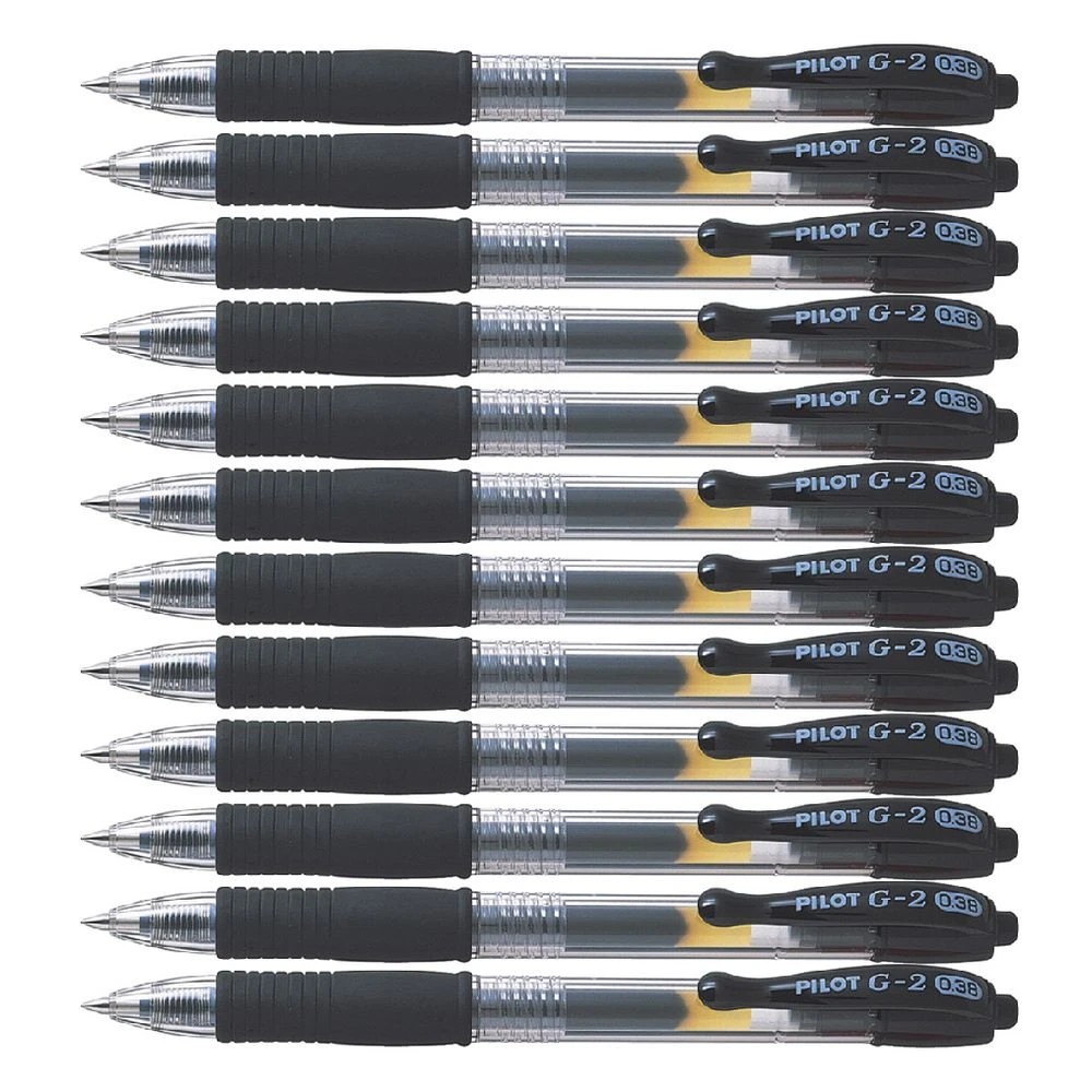 2 PILOT G2 Retractable Gel Pen 0.38mm Black 12 Pack, 2 of 2