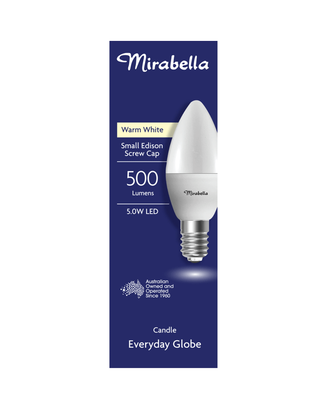 Mirabella E14 5W LED Warm White Candle 