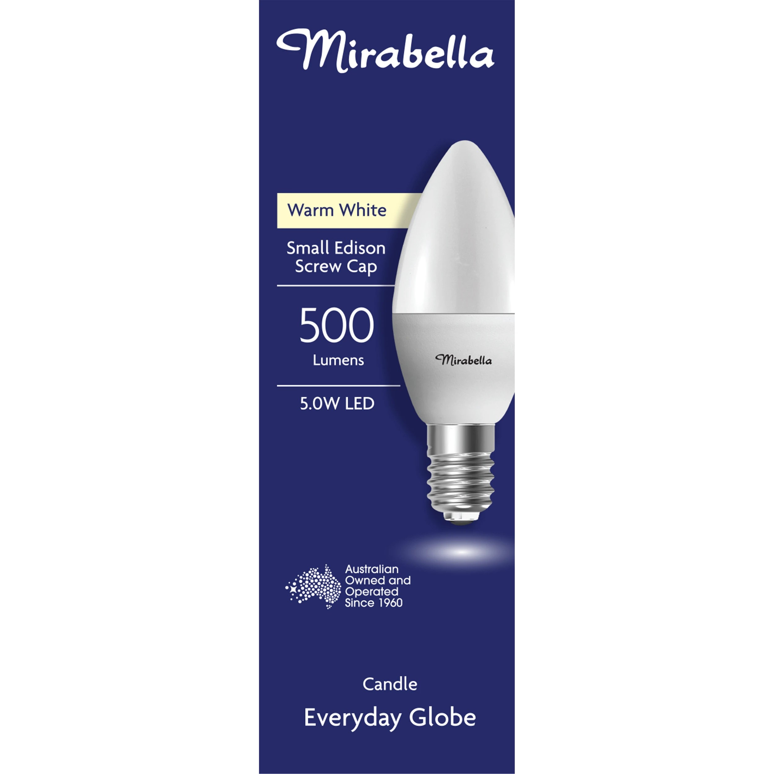 1 Mirabella E14 5W LED Warm White Candle Bulb, 1 of 6