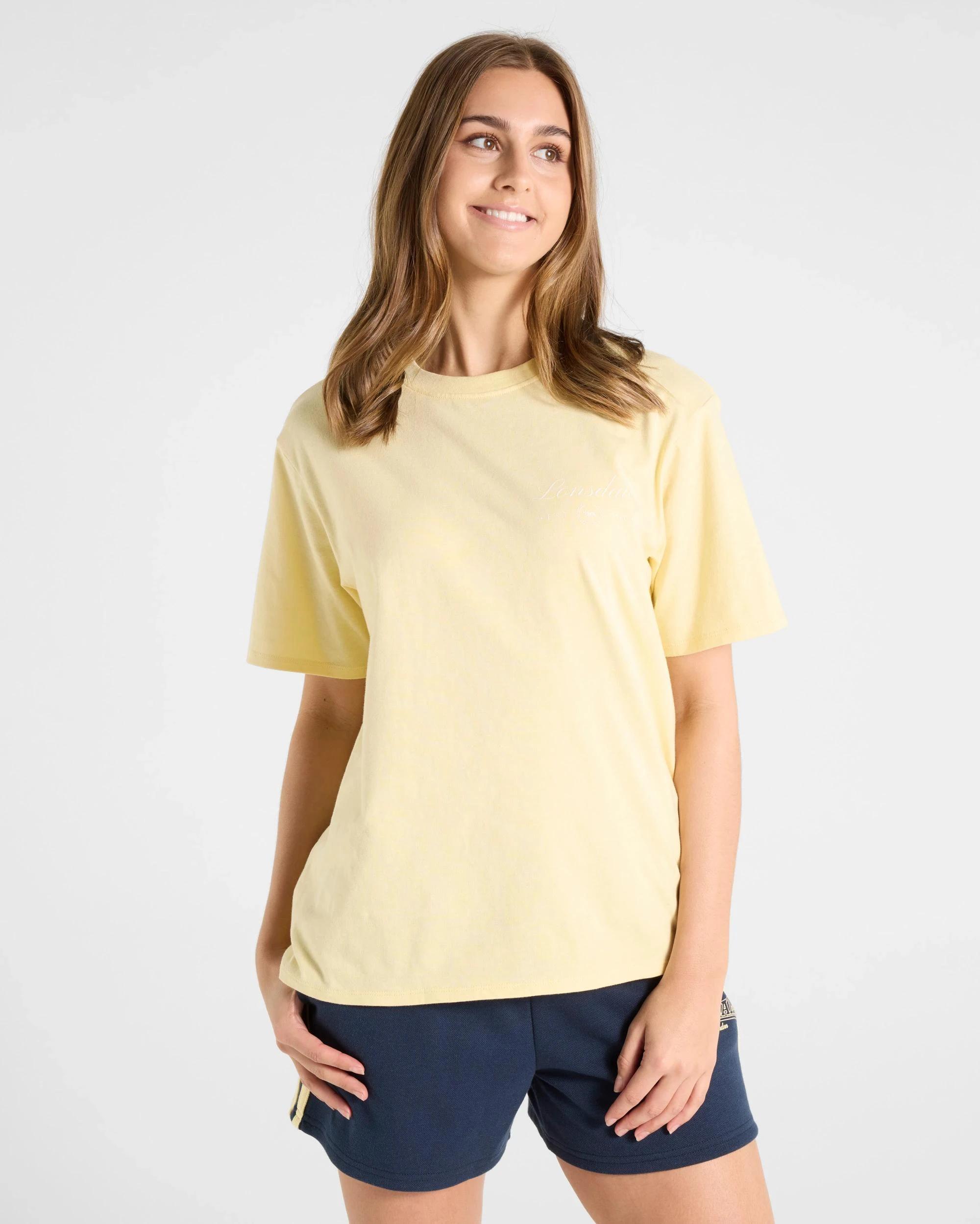 1 Relaxed Boxy T-Shirt - Lonsdale London MELLOW YELLOW, 1 of 4