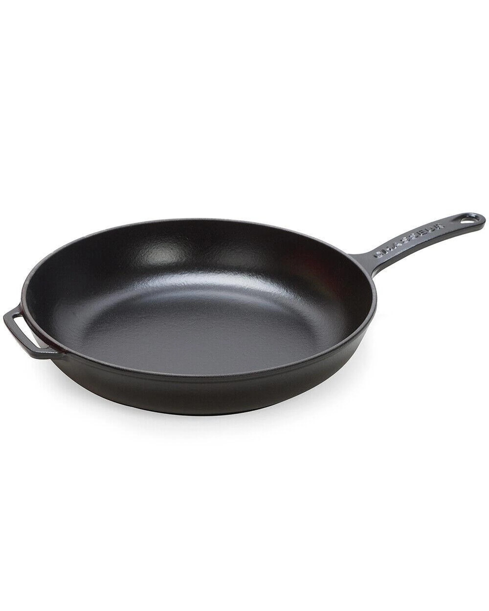 1 Chasseur Frypan Cast With Handle 28cm Matte Black, 1 of 3