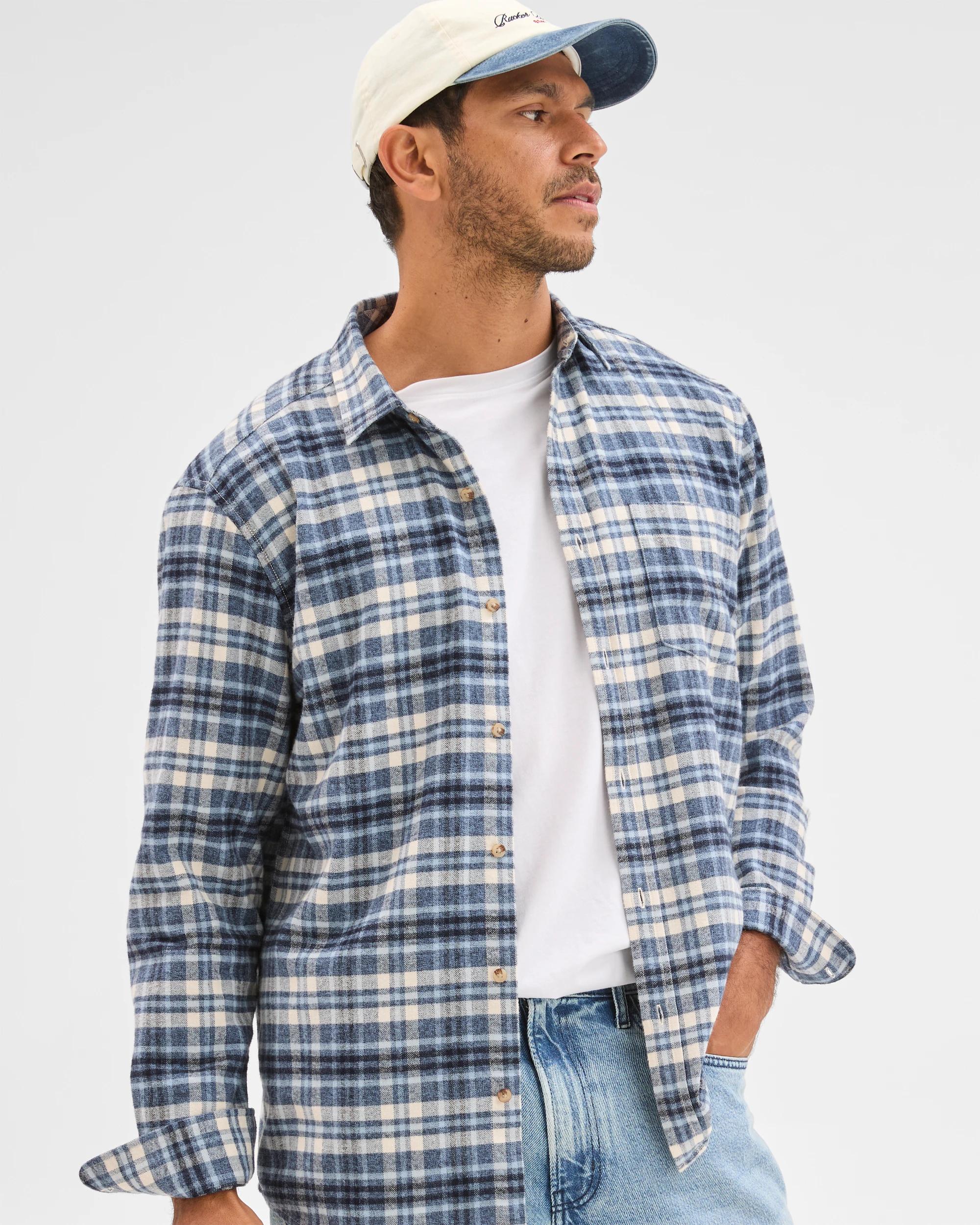 3 Target Australian Cotton Long Sleeve Flannelette Shirt BLUE, 3 of 7