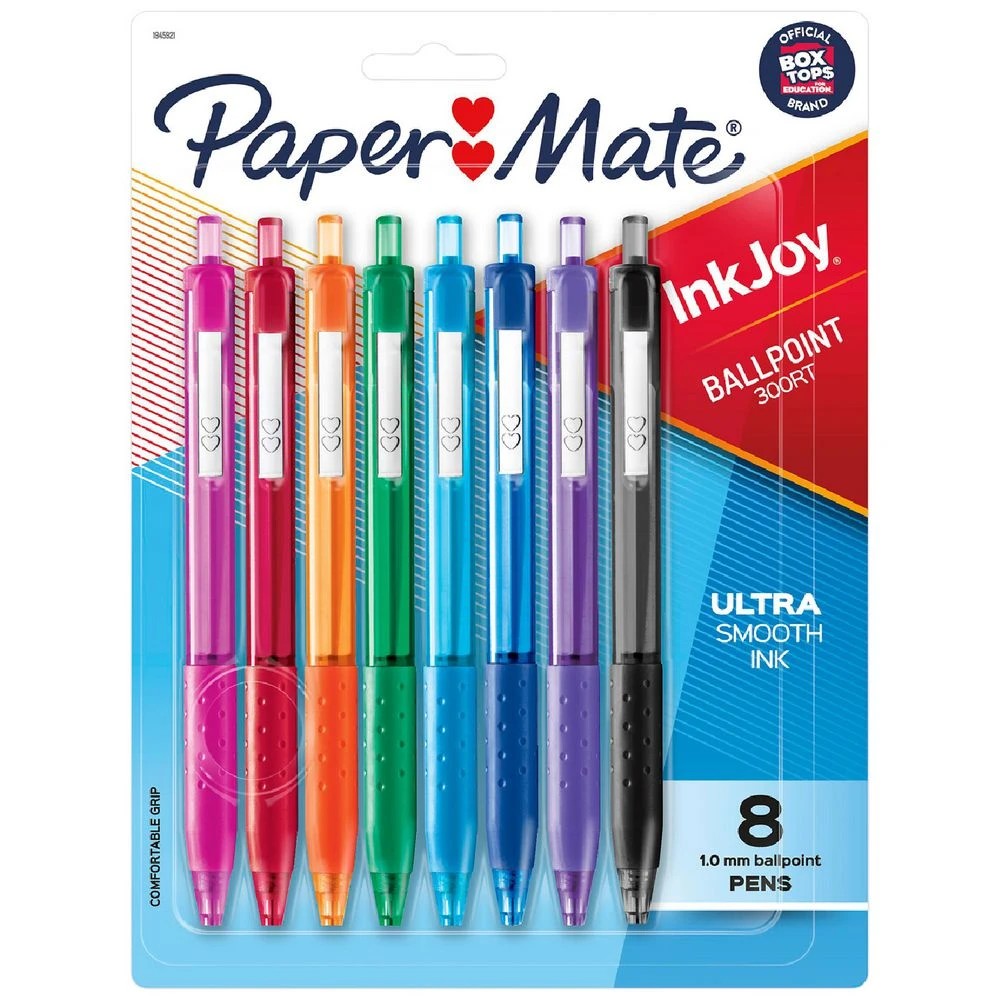 1 Paper Mate InkJoy 300RT Ballpoint Pens Assorted 8 Pack, 1 of 3