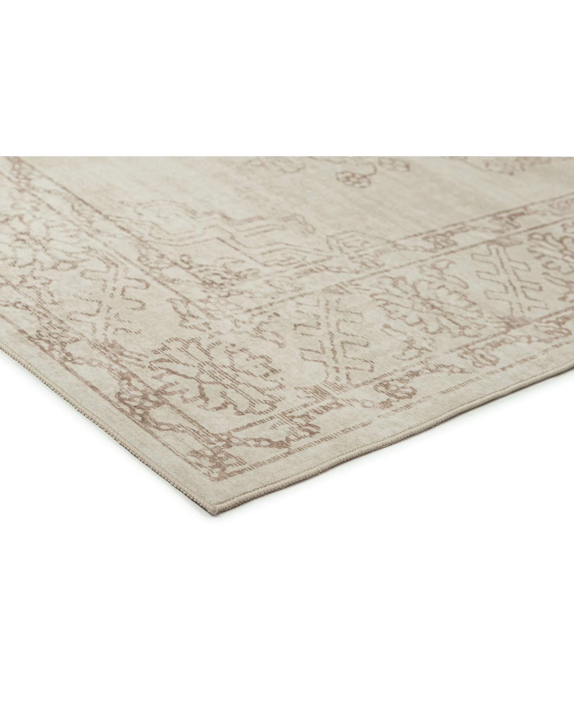 4 Loopsie Castile Traditional Floral Washable Rug-370cm x 270cm - Brown, 4 of 7