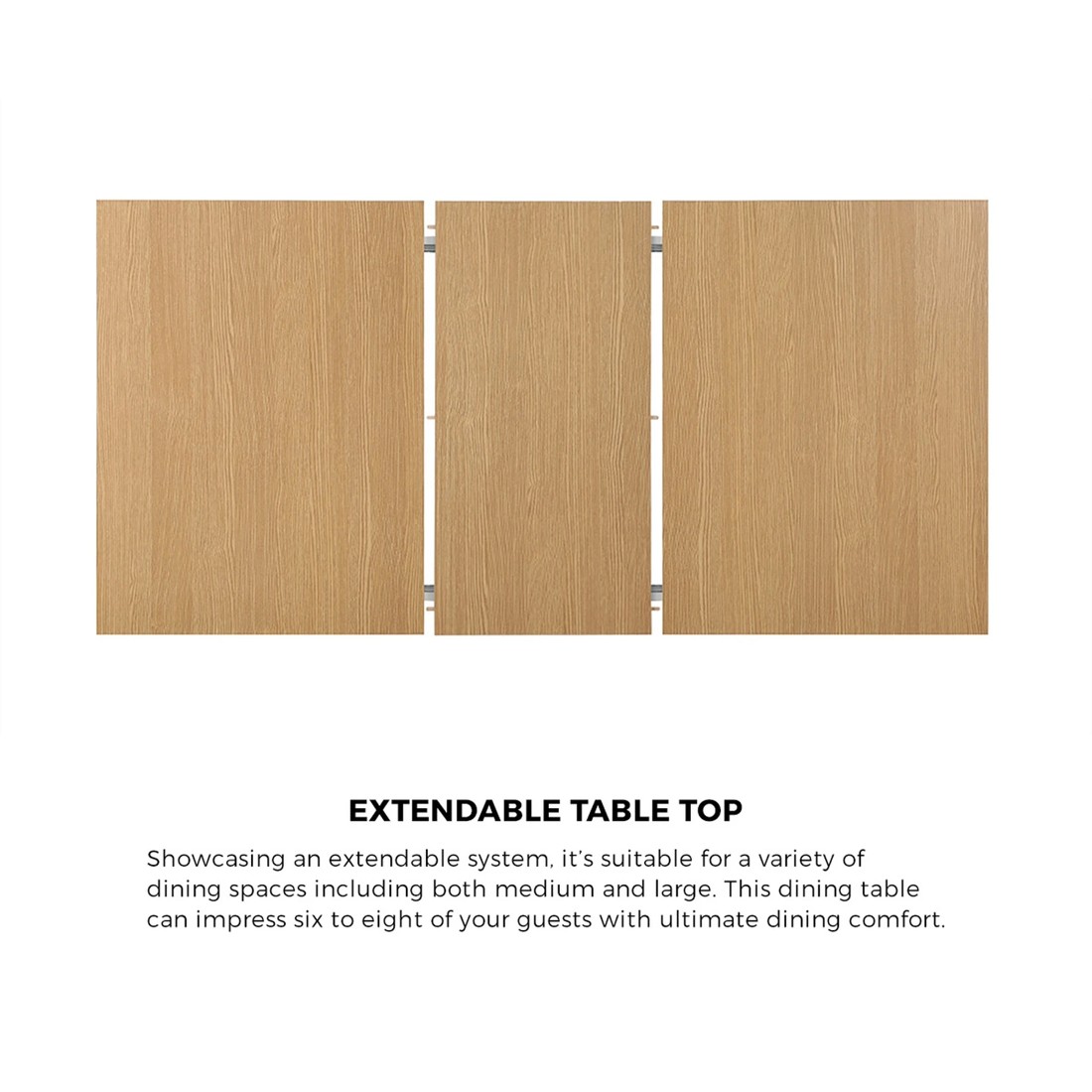 4 Oikiture 160cm Extendable Dining Table with 6x Dining Chairs PU Leather - Natural, 4 of 9