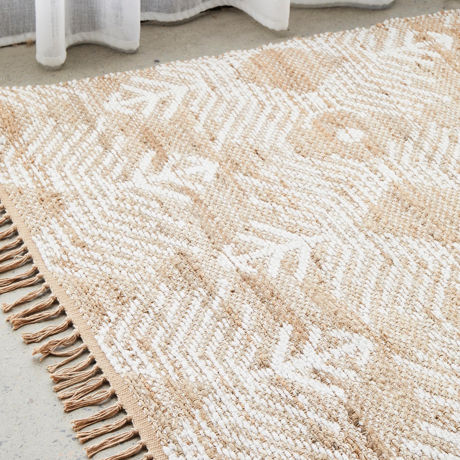 5 Common Ground Rugs Grove Rosa 280x190cm - Large Hand Loomed Jute Floor Rug - White, 5 of 9