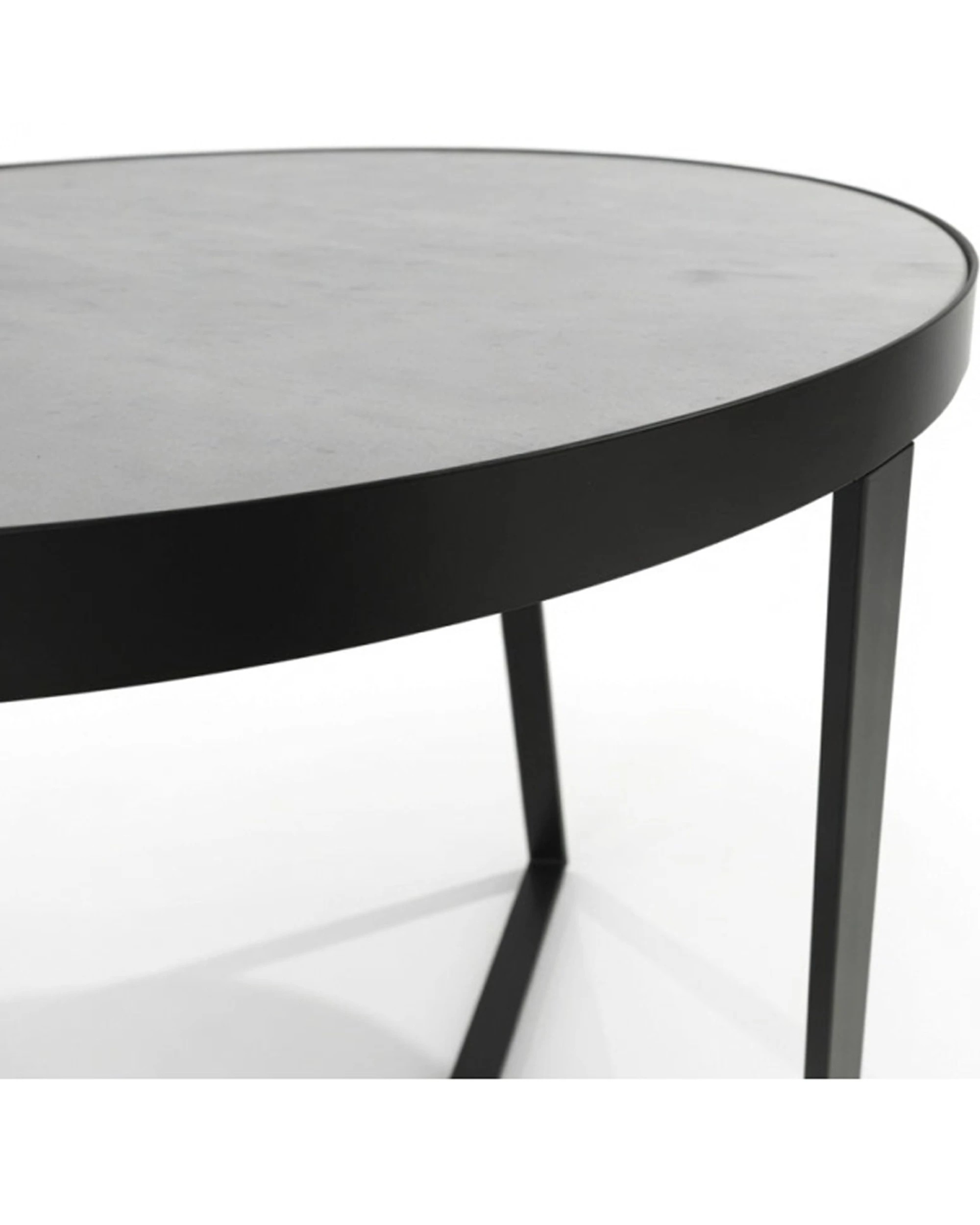 9 Codu Lume Side Table Metal Frame Marble Top 60x50x50cm Black - Multi, 9 of 9