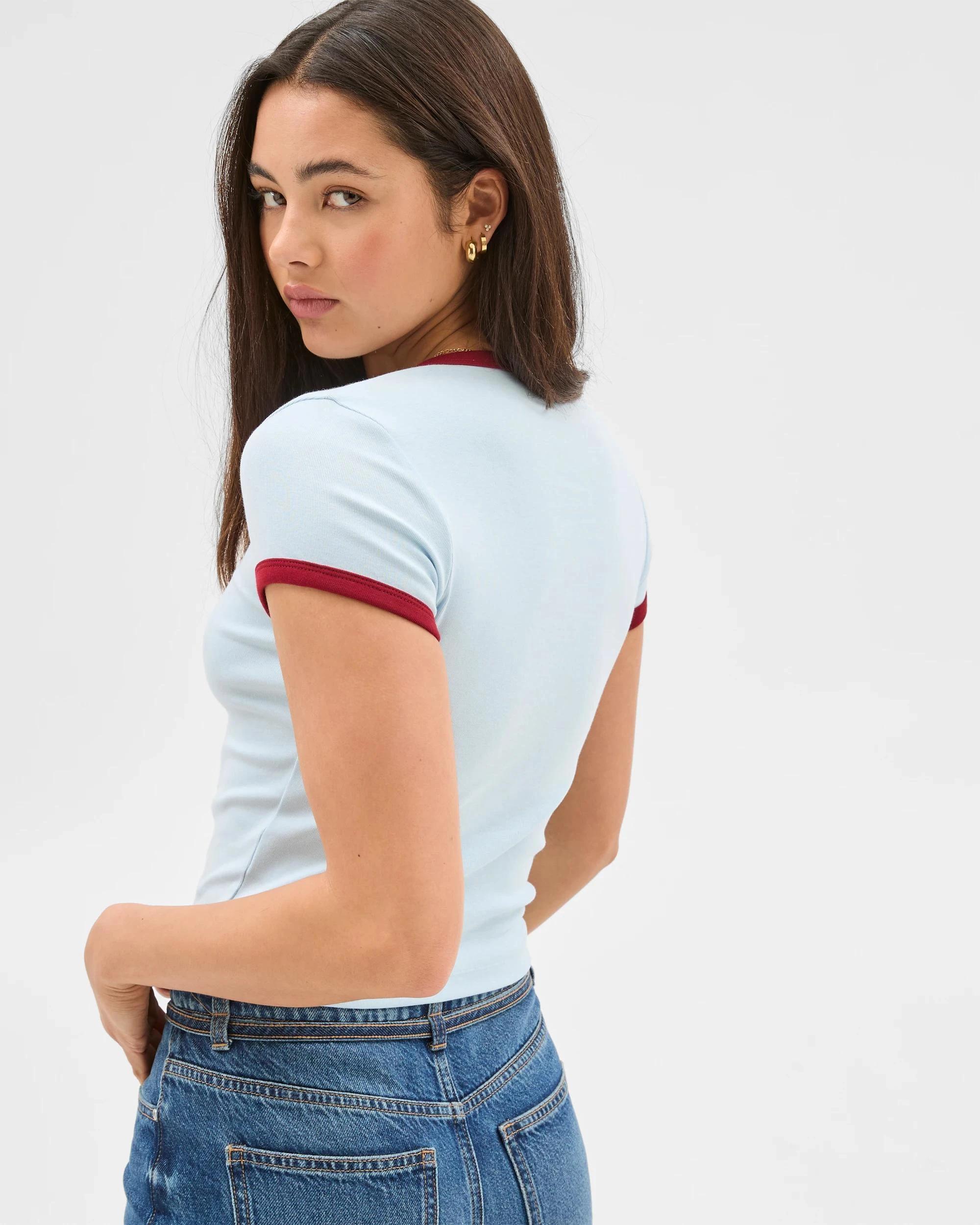 6 Australian Cotton Notched Baby T-Shirt - Lily Loves LIGHT BLUE, 6 of 6