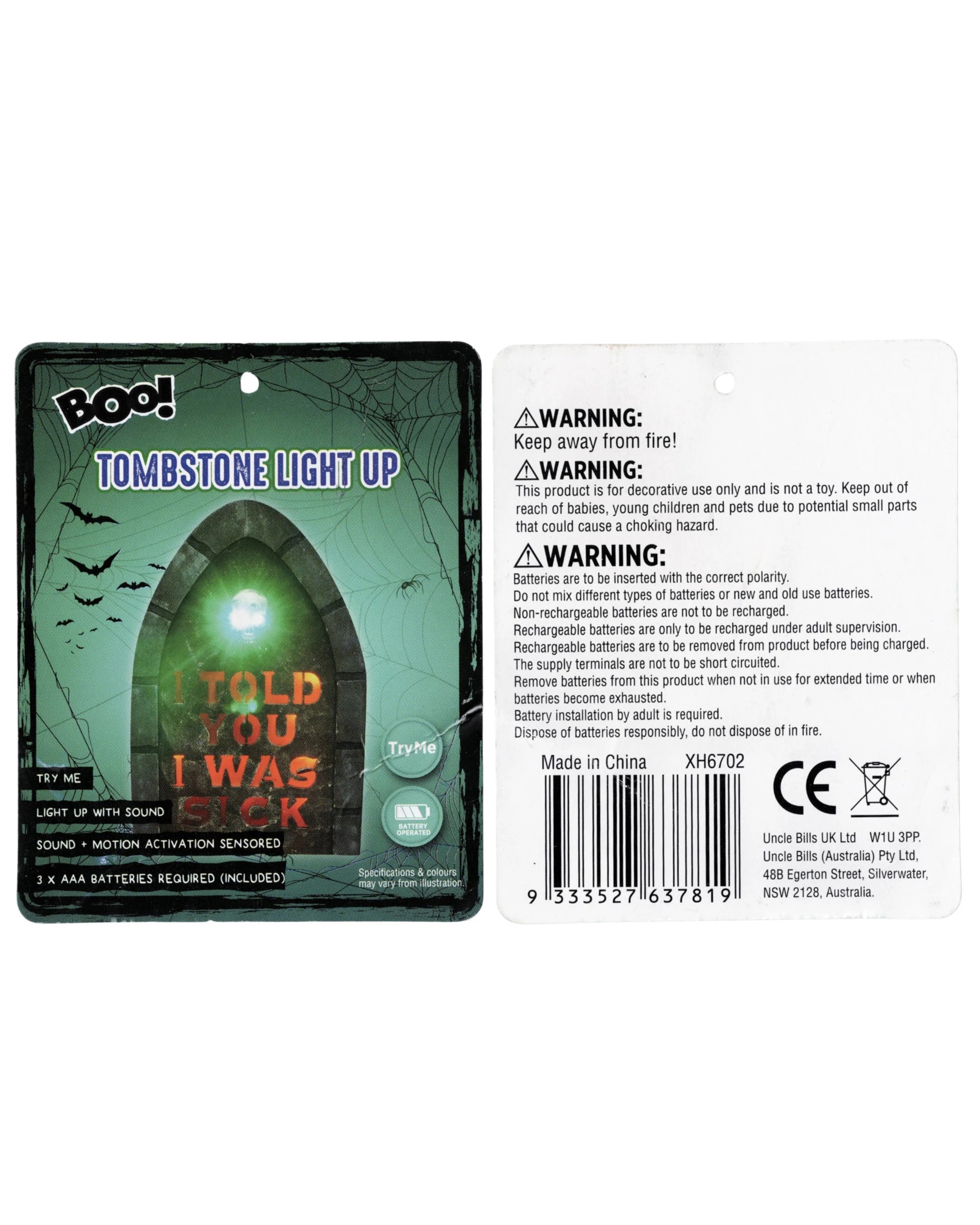 4 Uncle Bills LED Light Up Cemetery Tombstone With Sound - Multi, 4 of 4