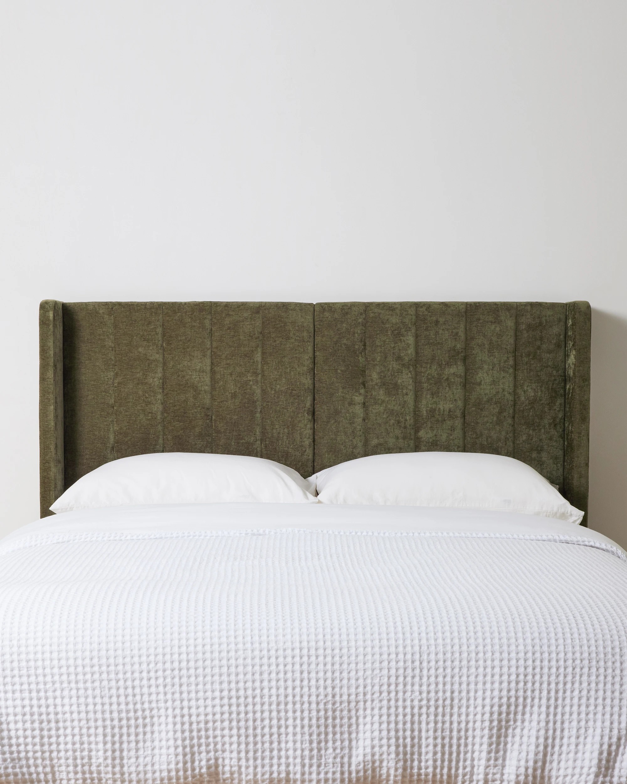 1 Chenille Queen Bedhead - Olive, 1 of 7