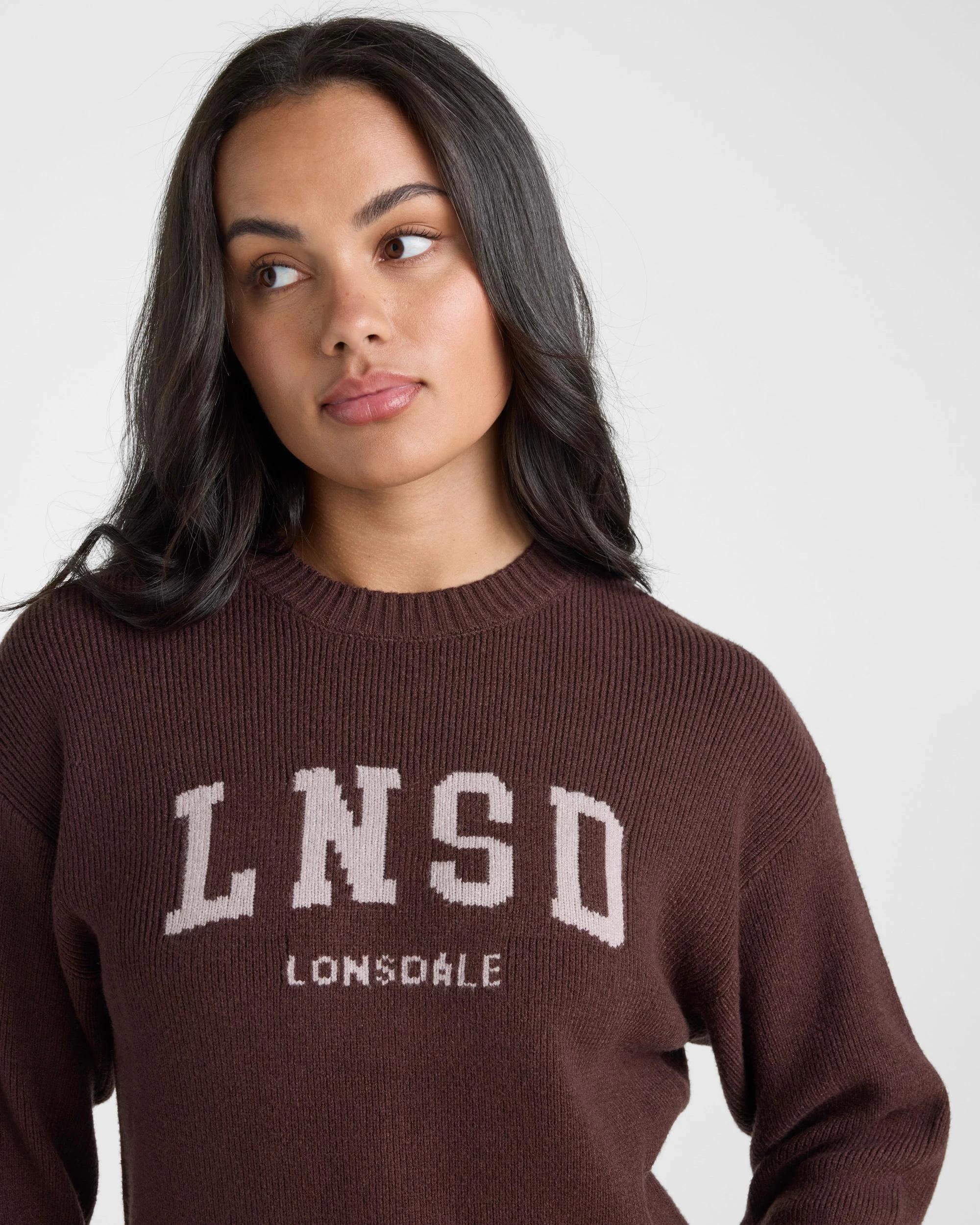 3 Lonsdale London Knit Crew CHOCOLATE, 3 of 4