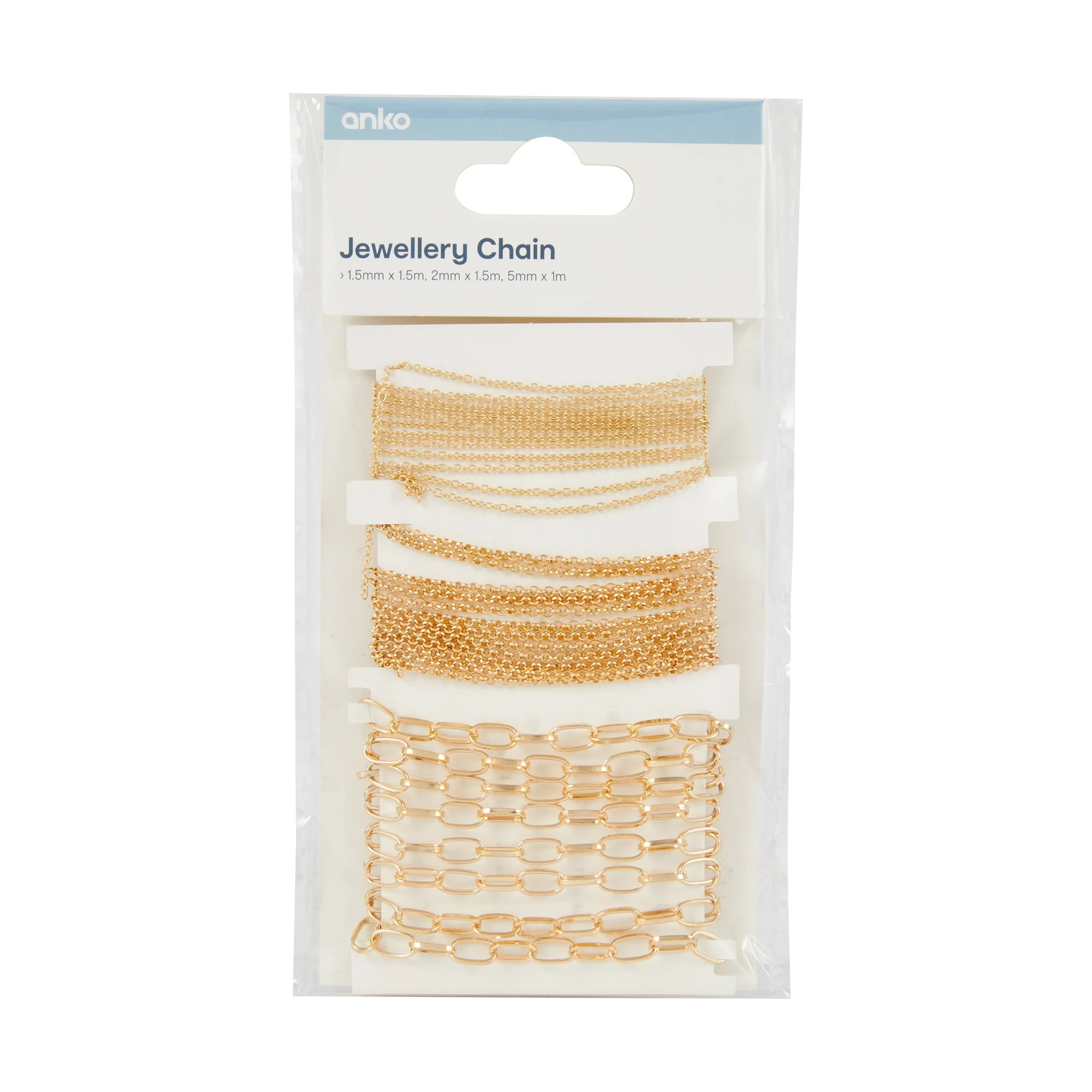 3 Jewellery Chain Set - Gold Look, 3 of 3