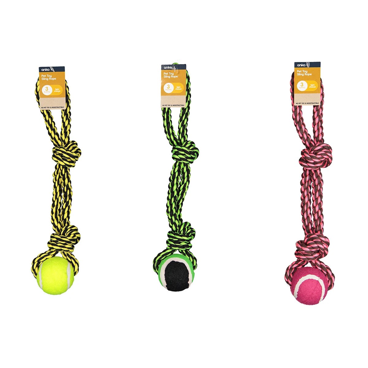 6 Pet Toy Rope Sling - Assorted, 6 of 6