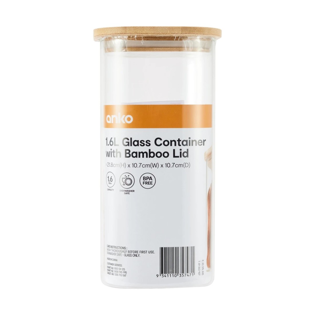 6 1.6L Glass Container with Bamboo Lid, 6 of 6