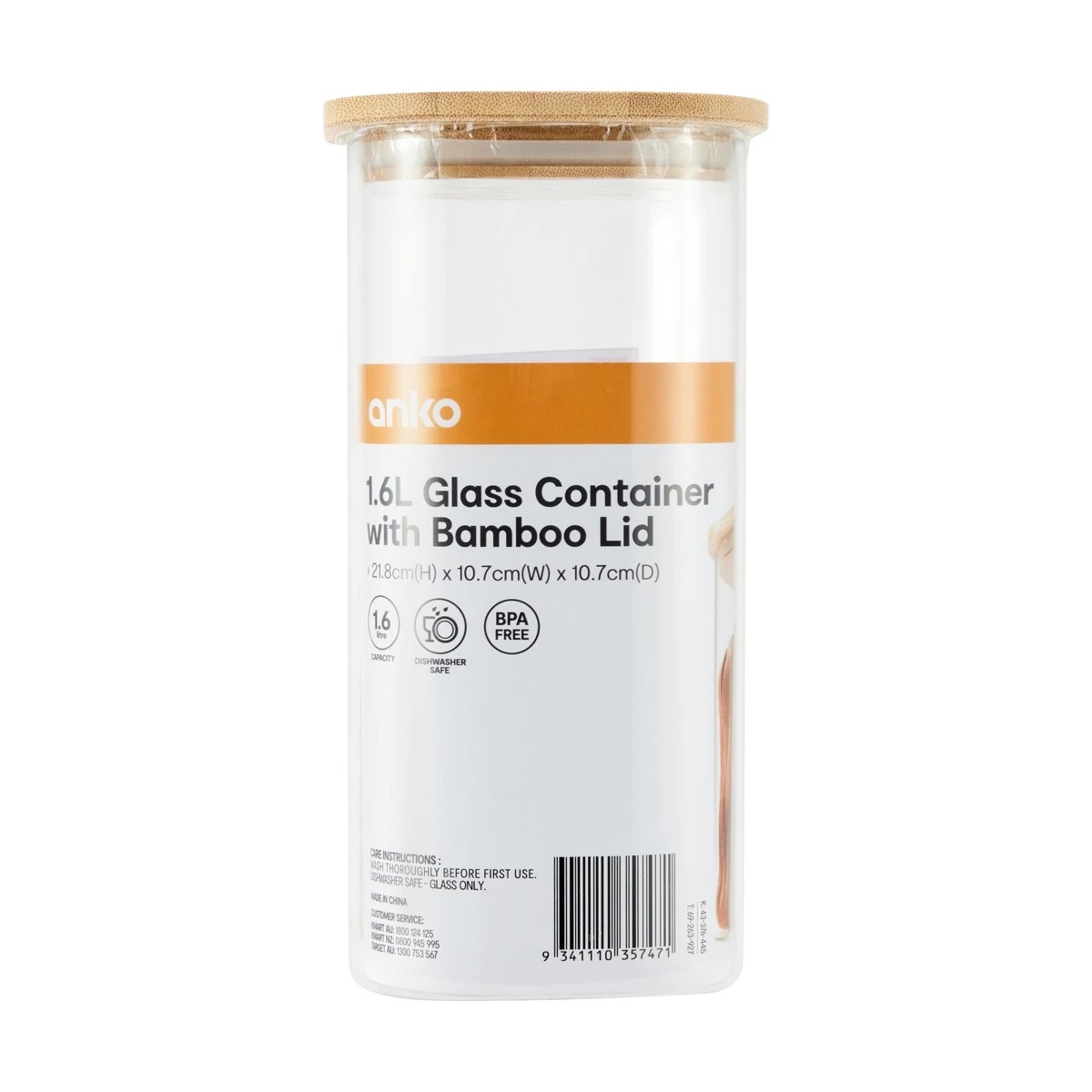 6 1.6L Glass Container with Bamboo Lid, 6 of 6