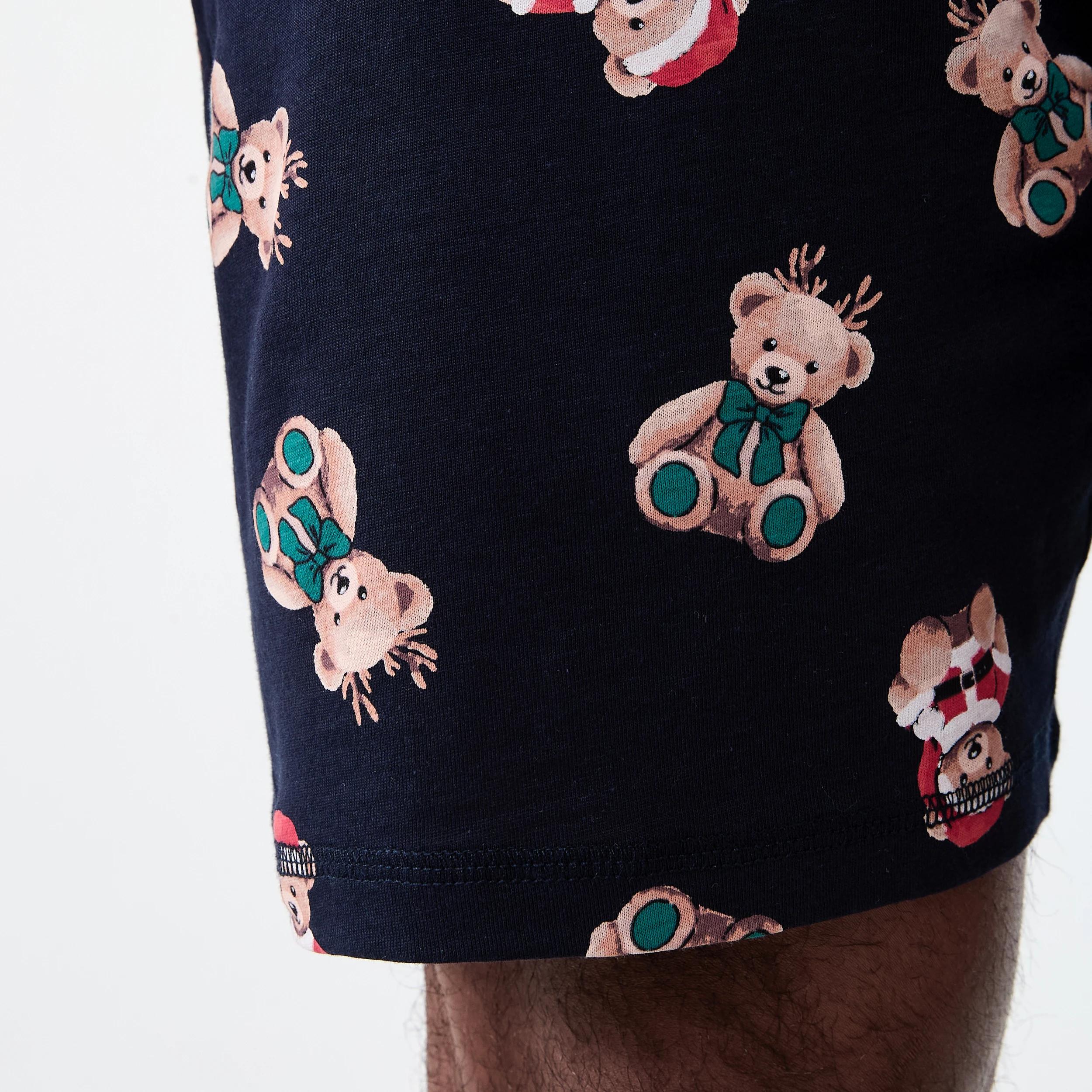 6 Teddy Bear Christmas Knit Shorts Family Matching Pyjama Set XMAS BEAR SKY CAPTAIN, 6 of 7