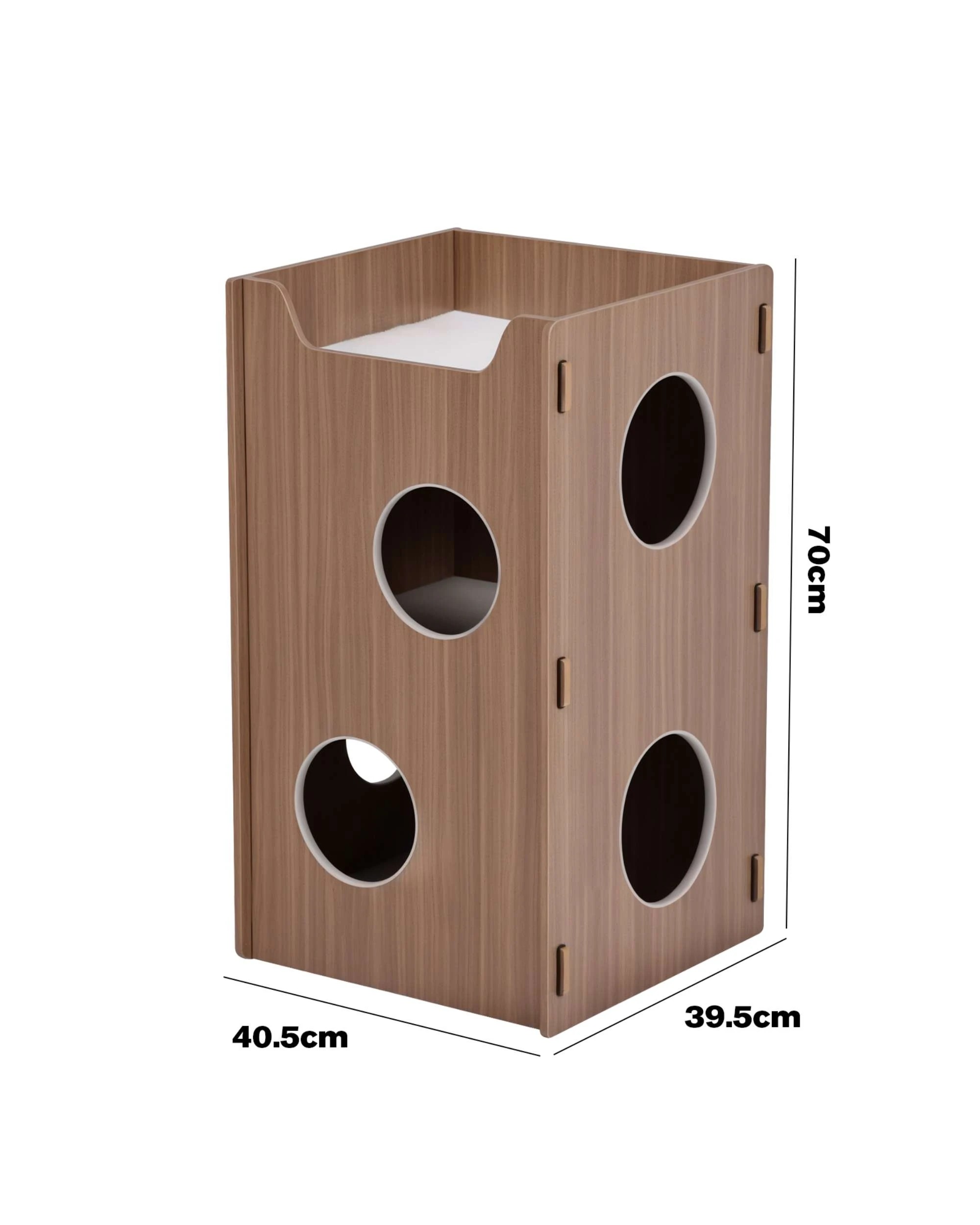 8 Advwin Wooden Cat House Tree Hole Warm Pet Bed Double Bucket Style Cat Sleeping Cave, 8 of 8