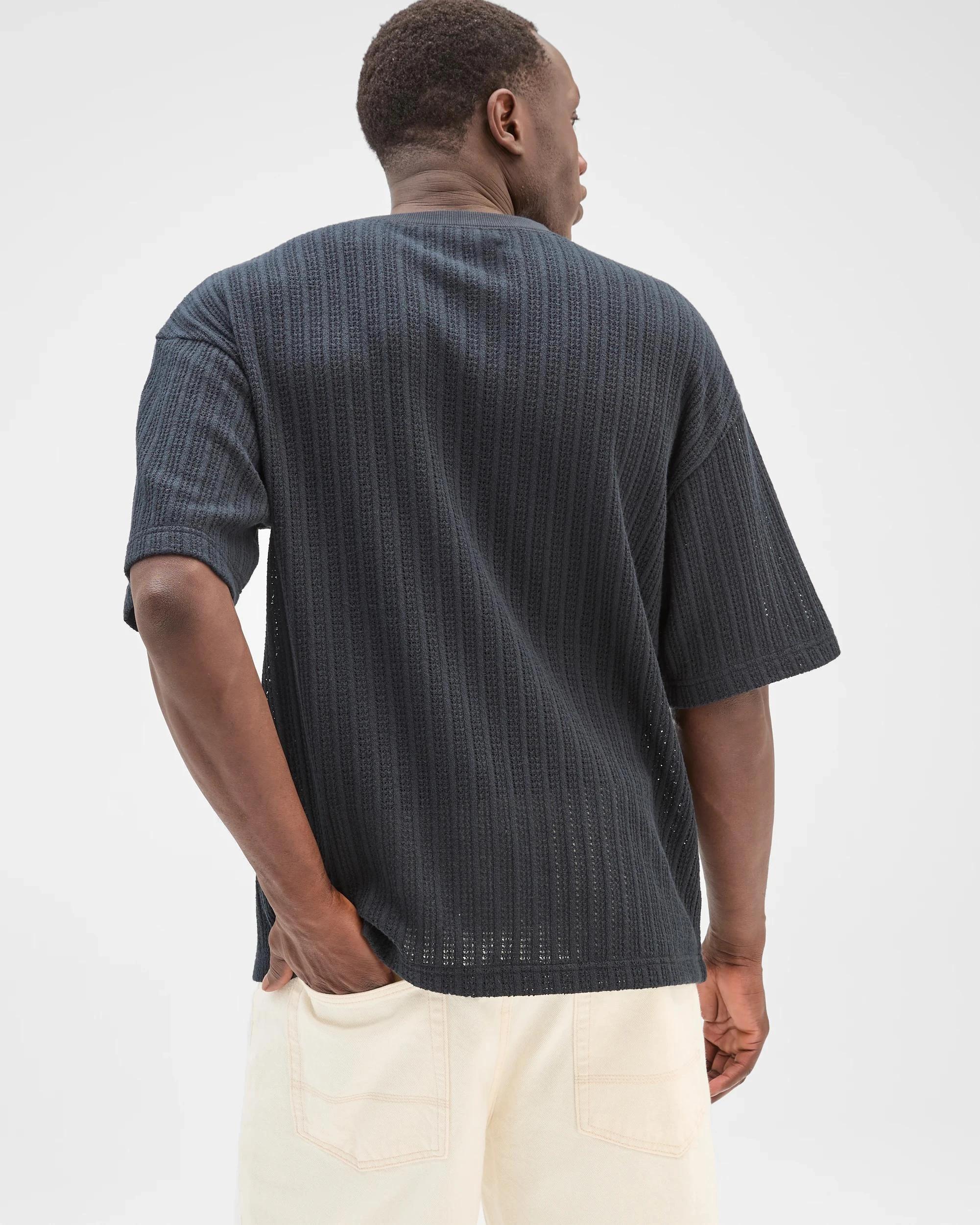 5 Commons Australian Cotton Blend Heavyweight Knit T-Shirt BLACK, 5 of 6