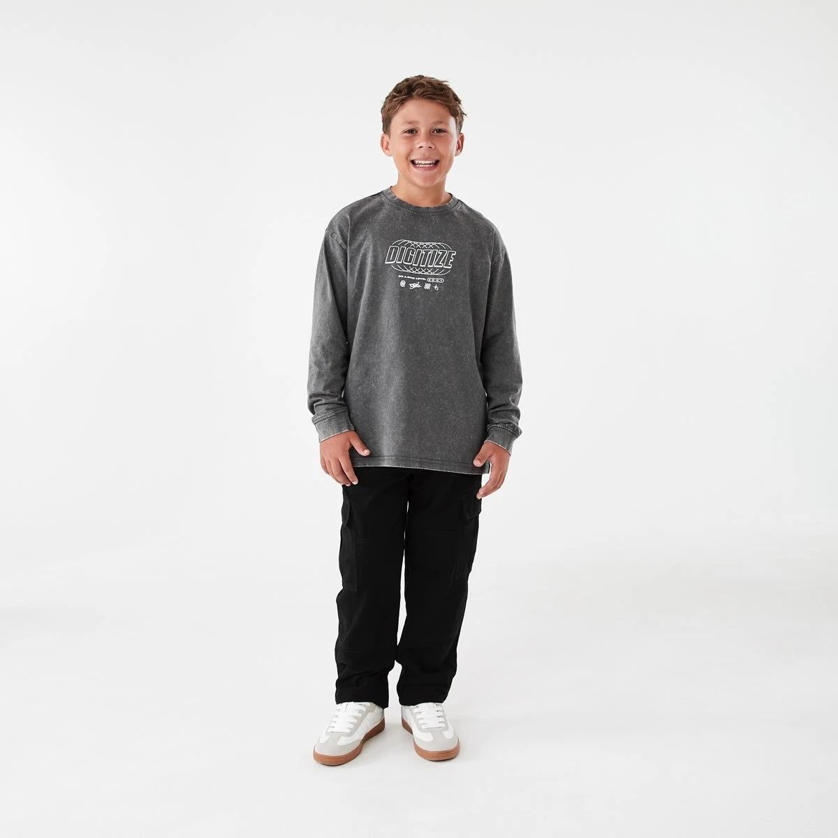 5 Long Sleeve Cuff Skate Print T-shirt Gry Digitz, 5 of 8