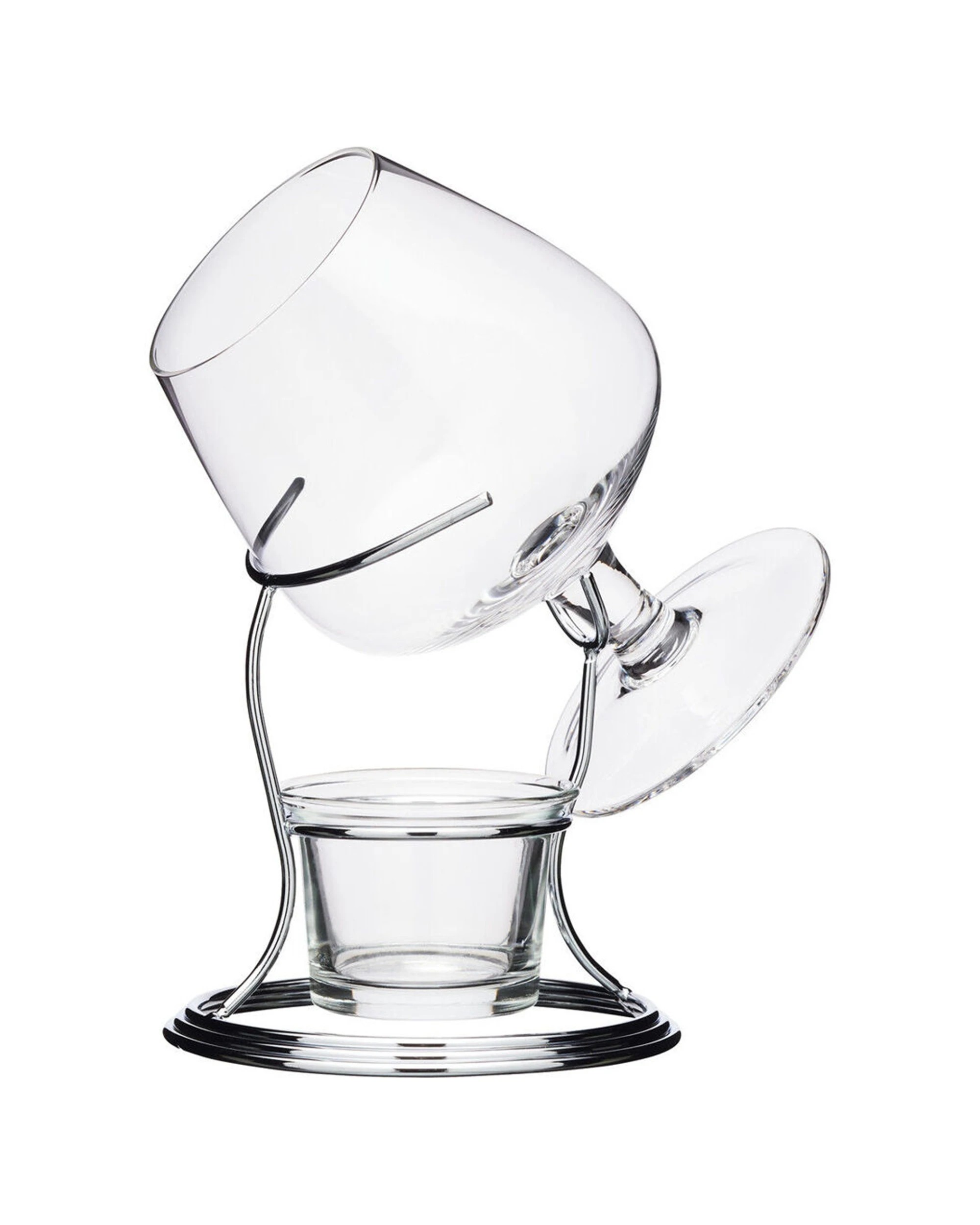 2 BarCraft 2PK Brandy And Cognac Glass Cup With Warmer Stand Set 350ml - Multi, 2 of 7