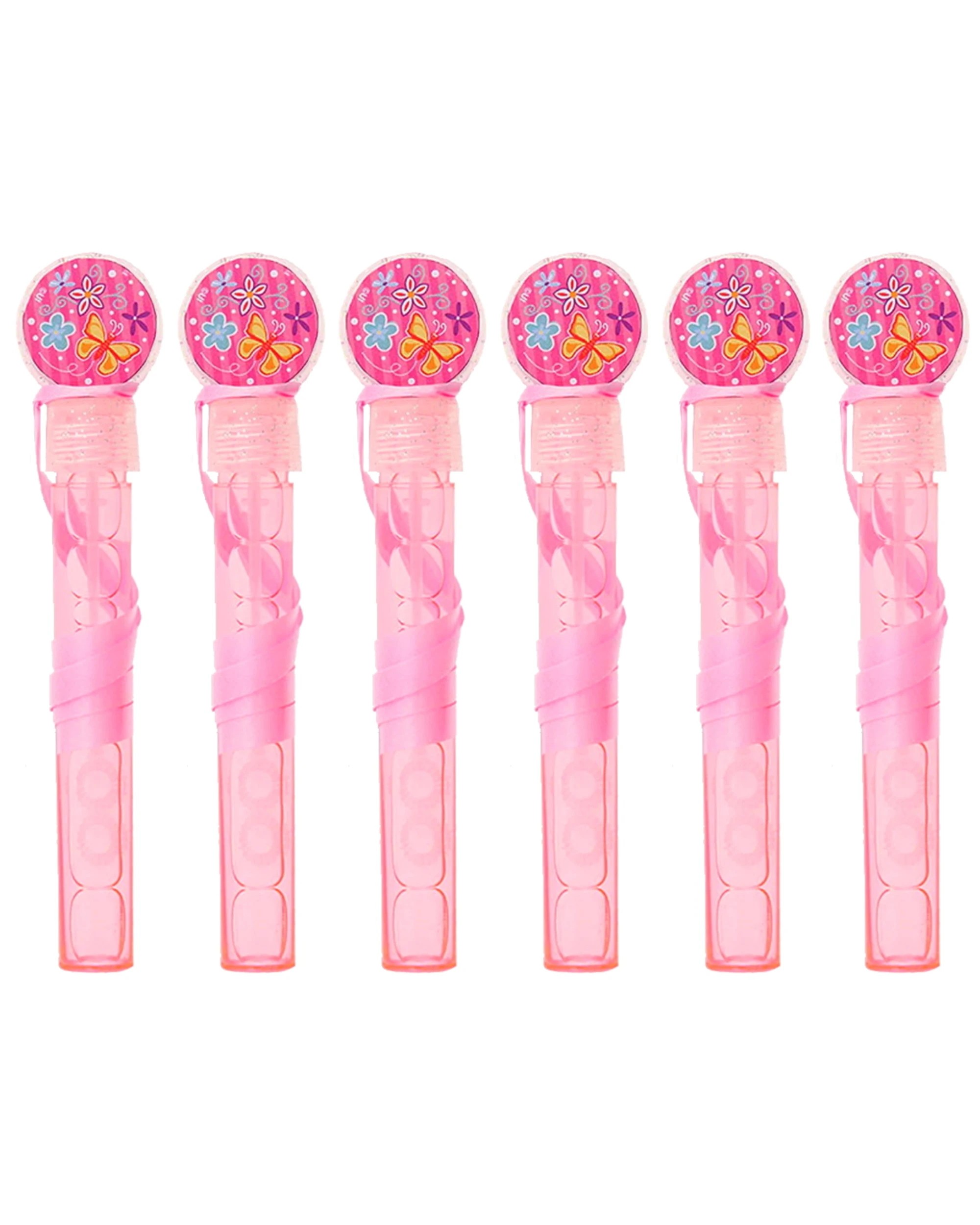 1 Meteor Mini Butterfly Bubble Wands Pink Pack of 6 - Pink, 1 of 1