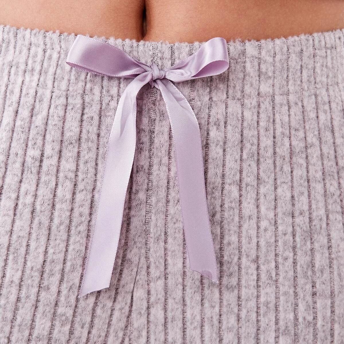 4 Brushed Rib Lounge Pants Plum Mrle, 4 of 5