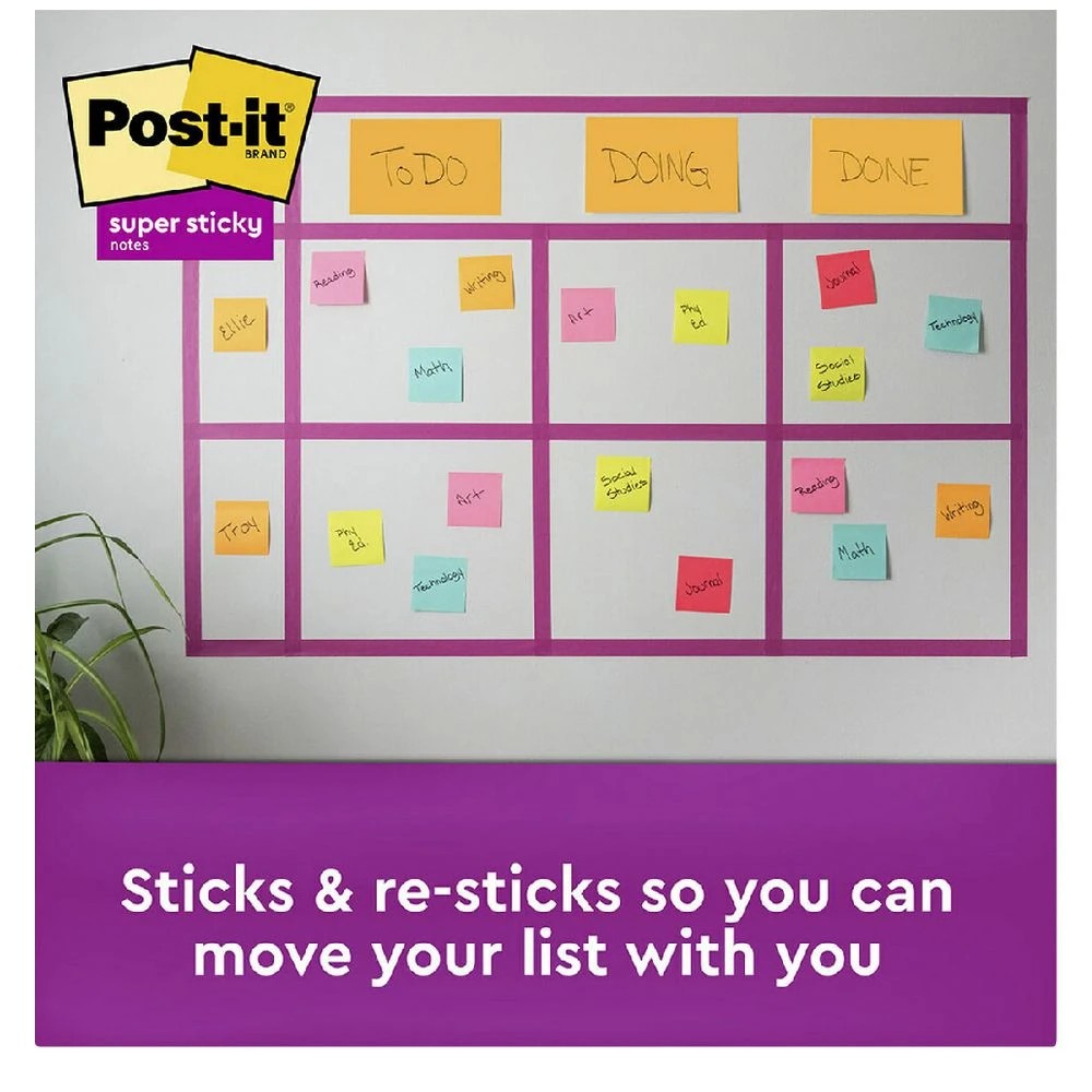 3 Post-it Super Sticky Disp Note 76x76mm Supernova Neons 6 Pack, 3 of 10