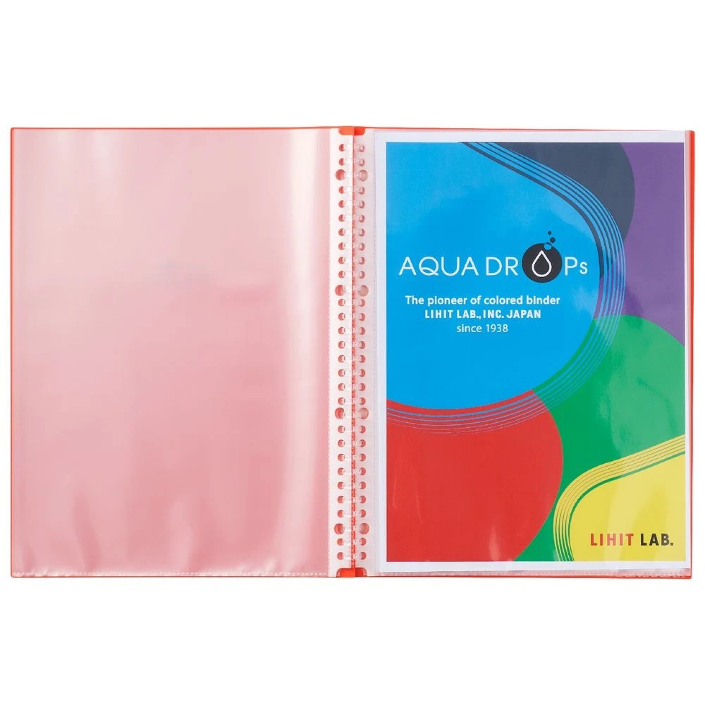 4 Aqua Drops Refillable Display Book A4 10 Pockets Vivid Red, 4 of 4