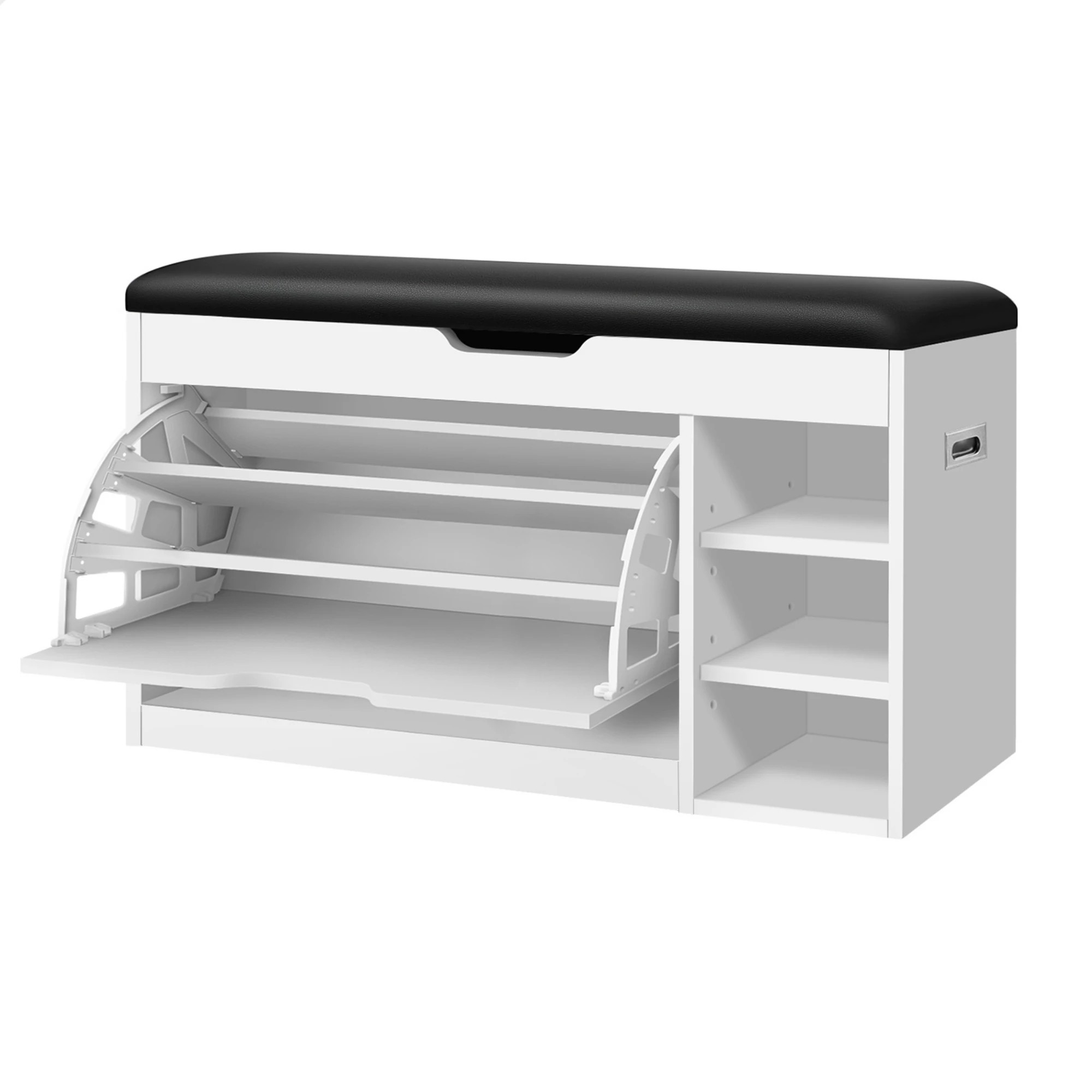 1 Alfordson Shoe Cabinet Bench Storage Rack Organiser Shelf 18 Pairs - White, 1 of 10