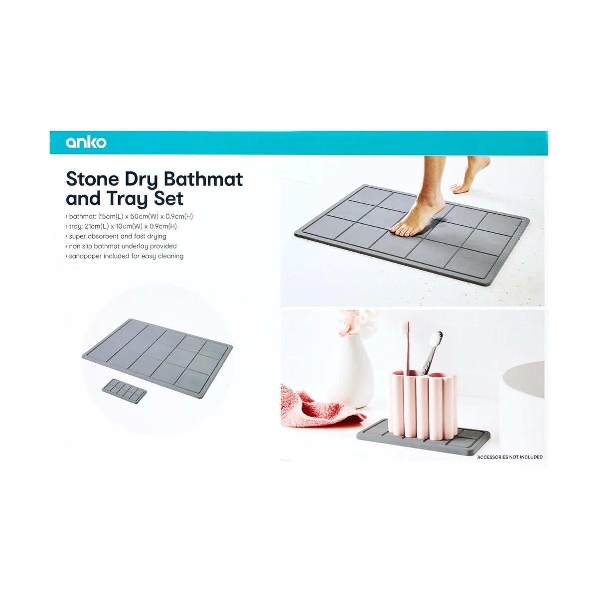 9 Stone Dry Bathmat and Tray Set, 9 of 9